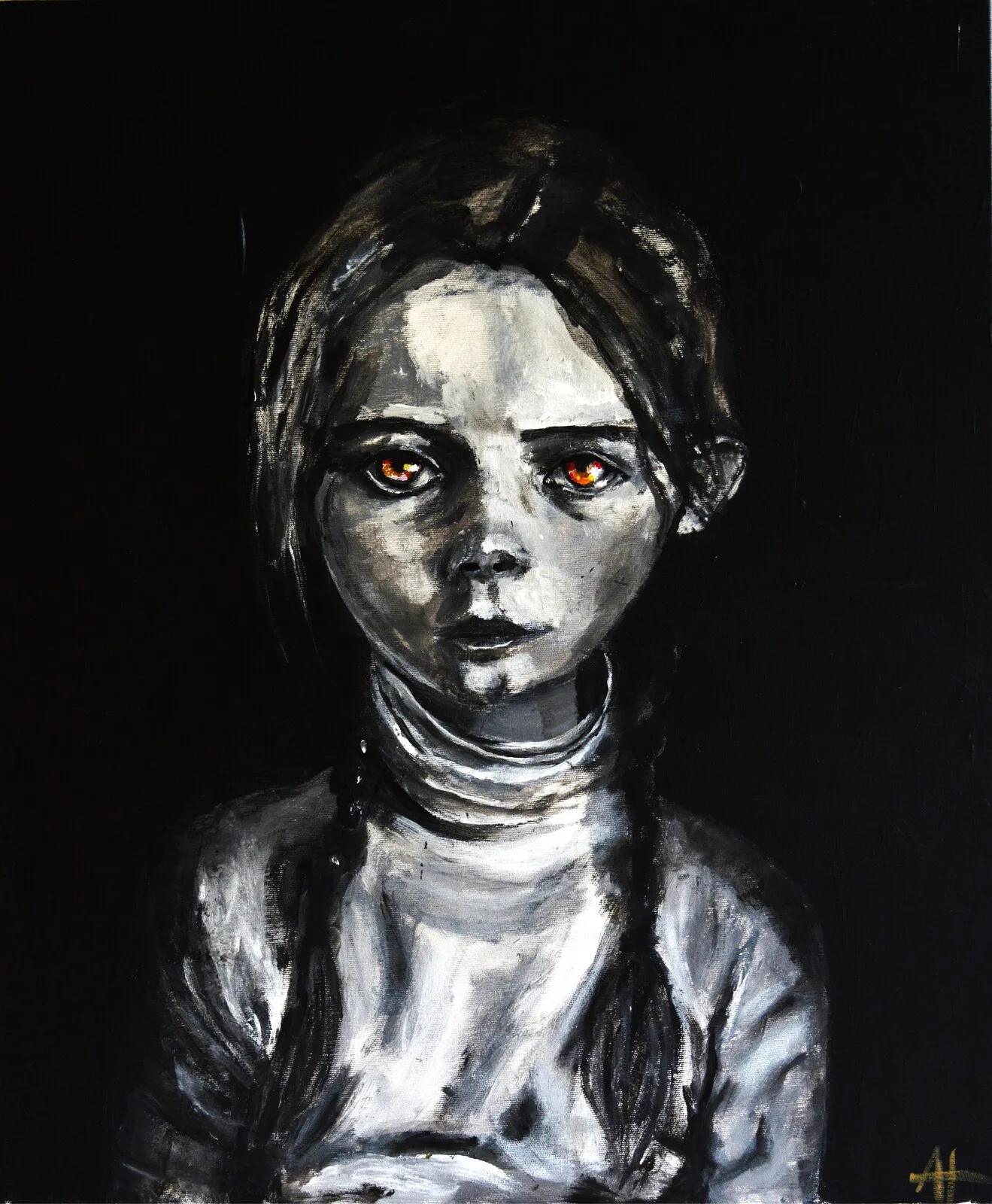 Akrylmålning Ett barnbarn av Anders Holmquist