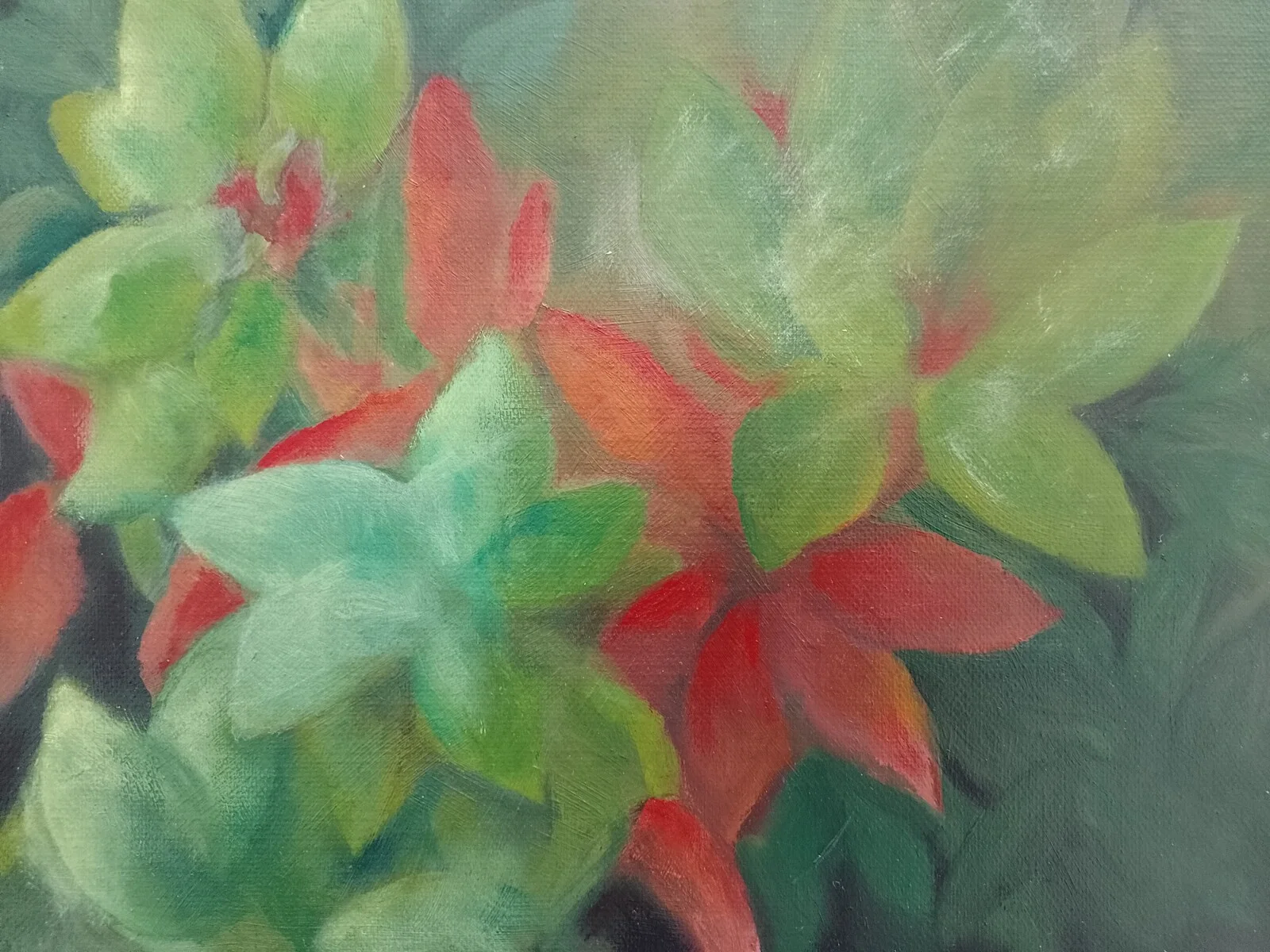 Oljemålning Blad av Maria Noring