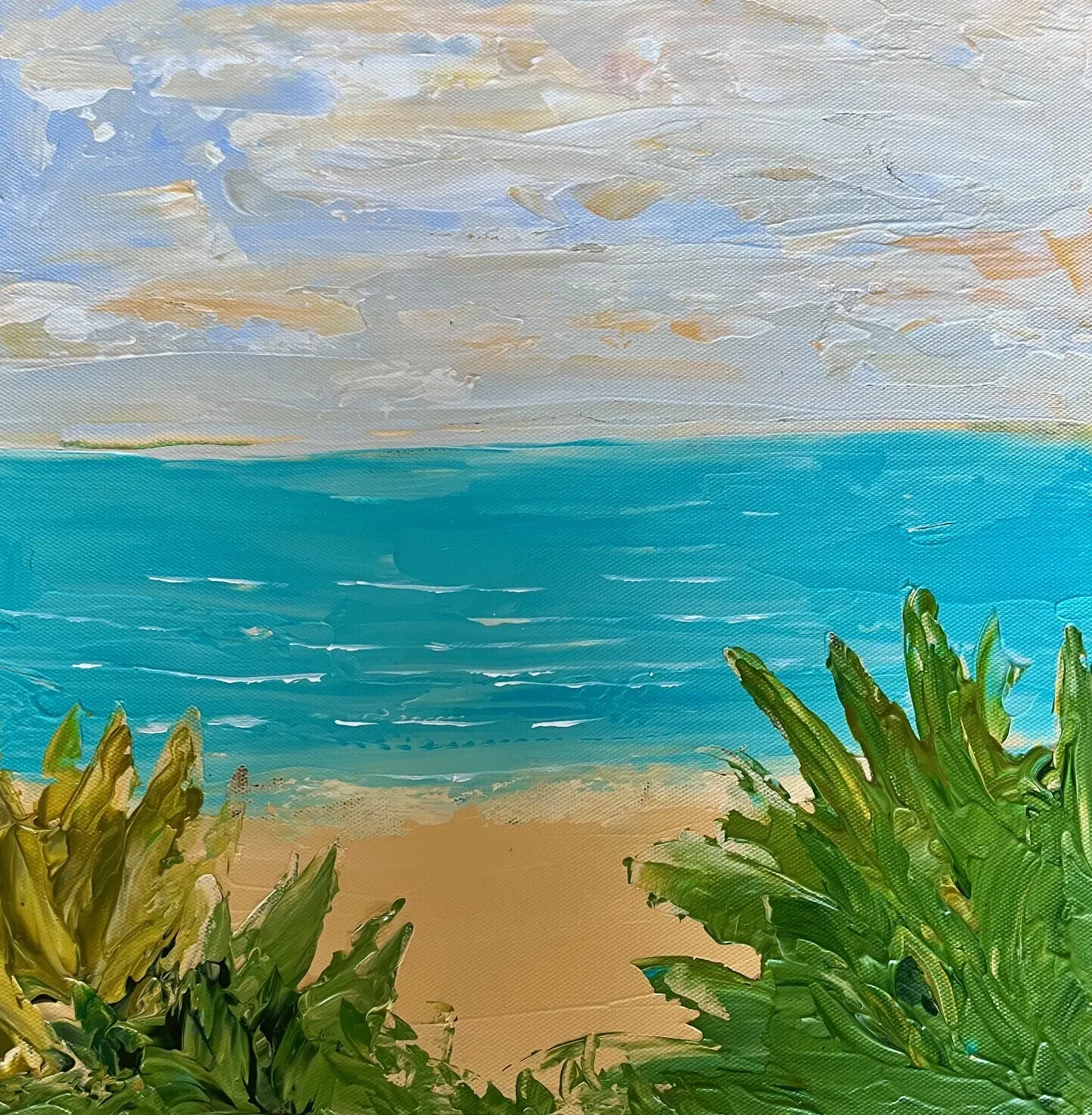Akrylmålning Stranden av Katarina Rönndahl