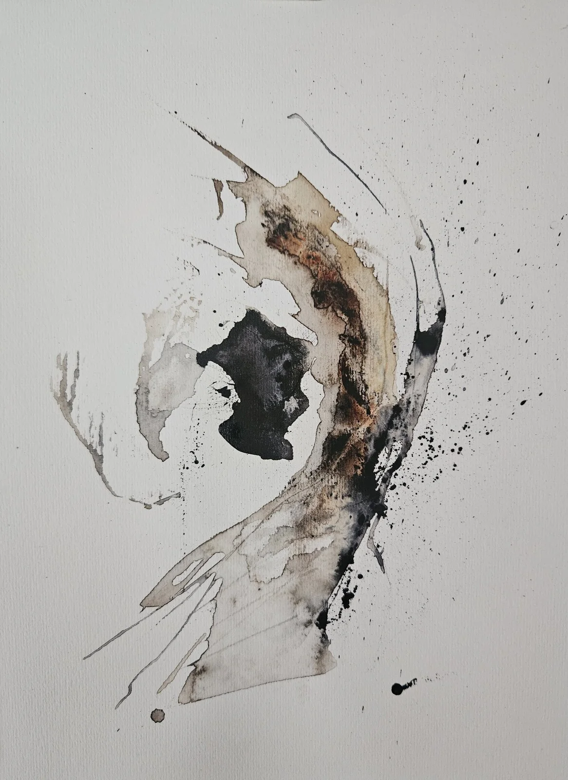 Akvarell Implosion converge II av Josefin Nordström Palic