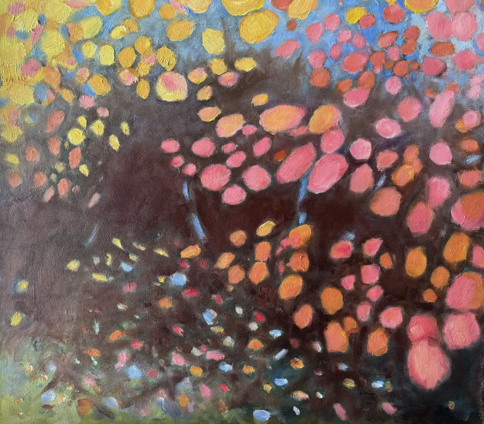 Oljemålning Buskage av Ingrid Stenbeck