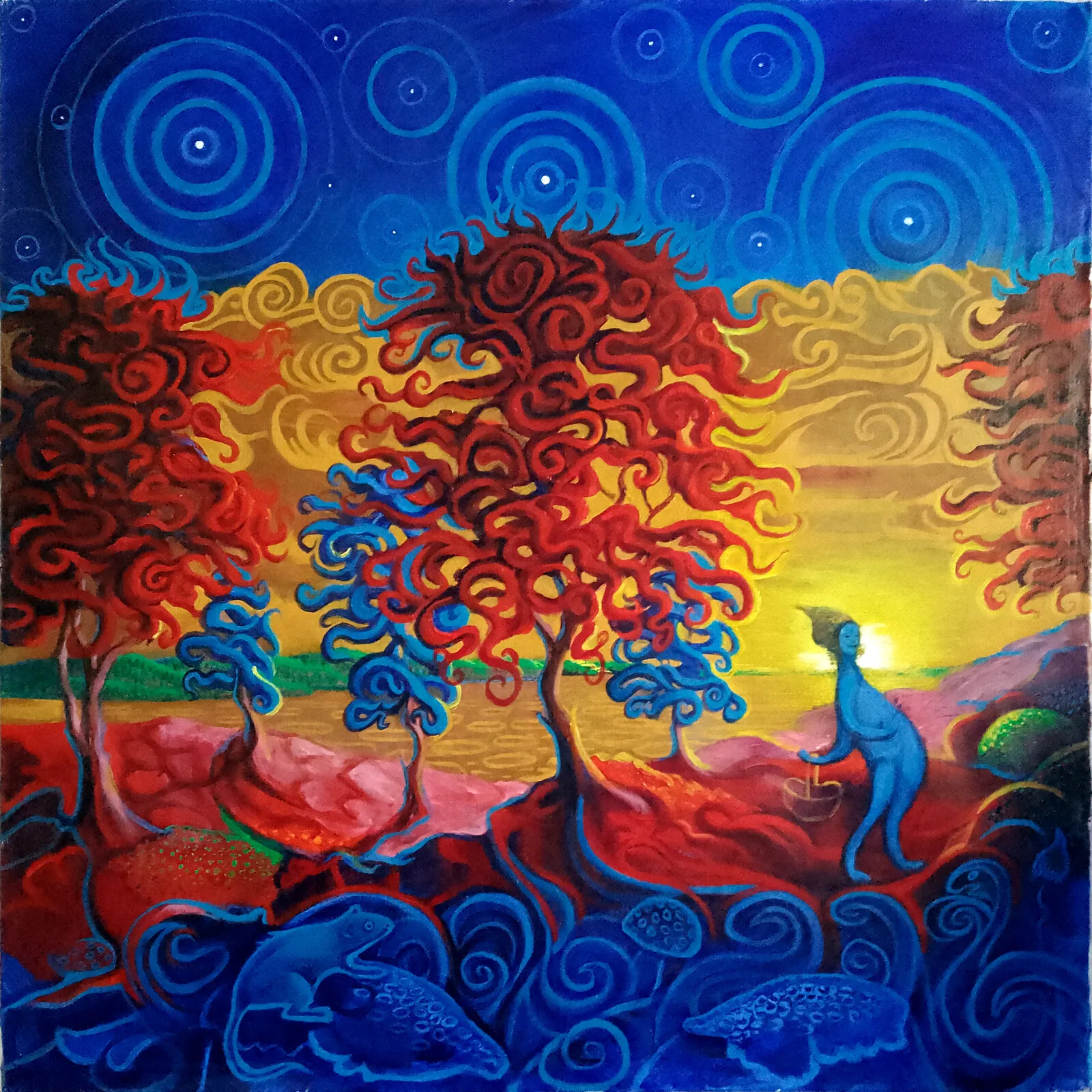 Akrylmålning Mushroom Season av Stefan Nyman