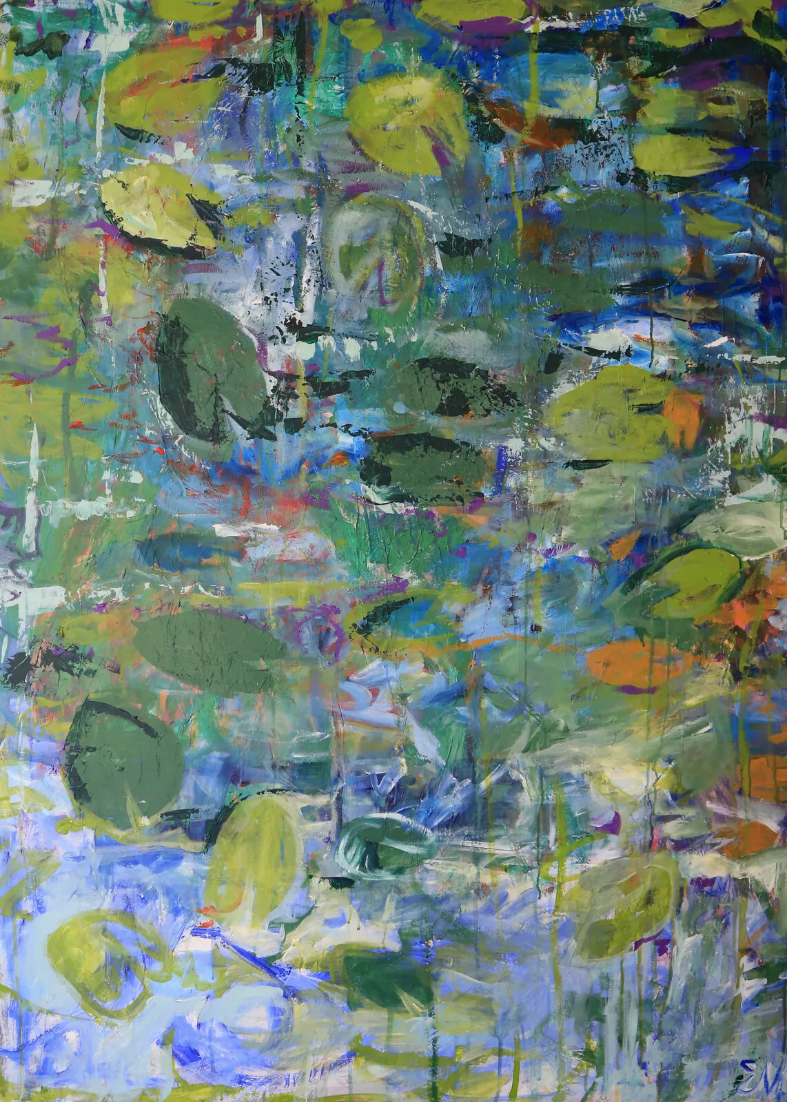 Akrylmålning Emerald waters av Emma Malm