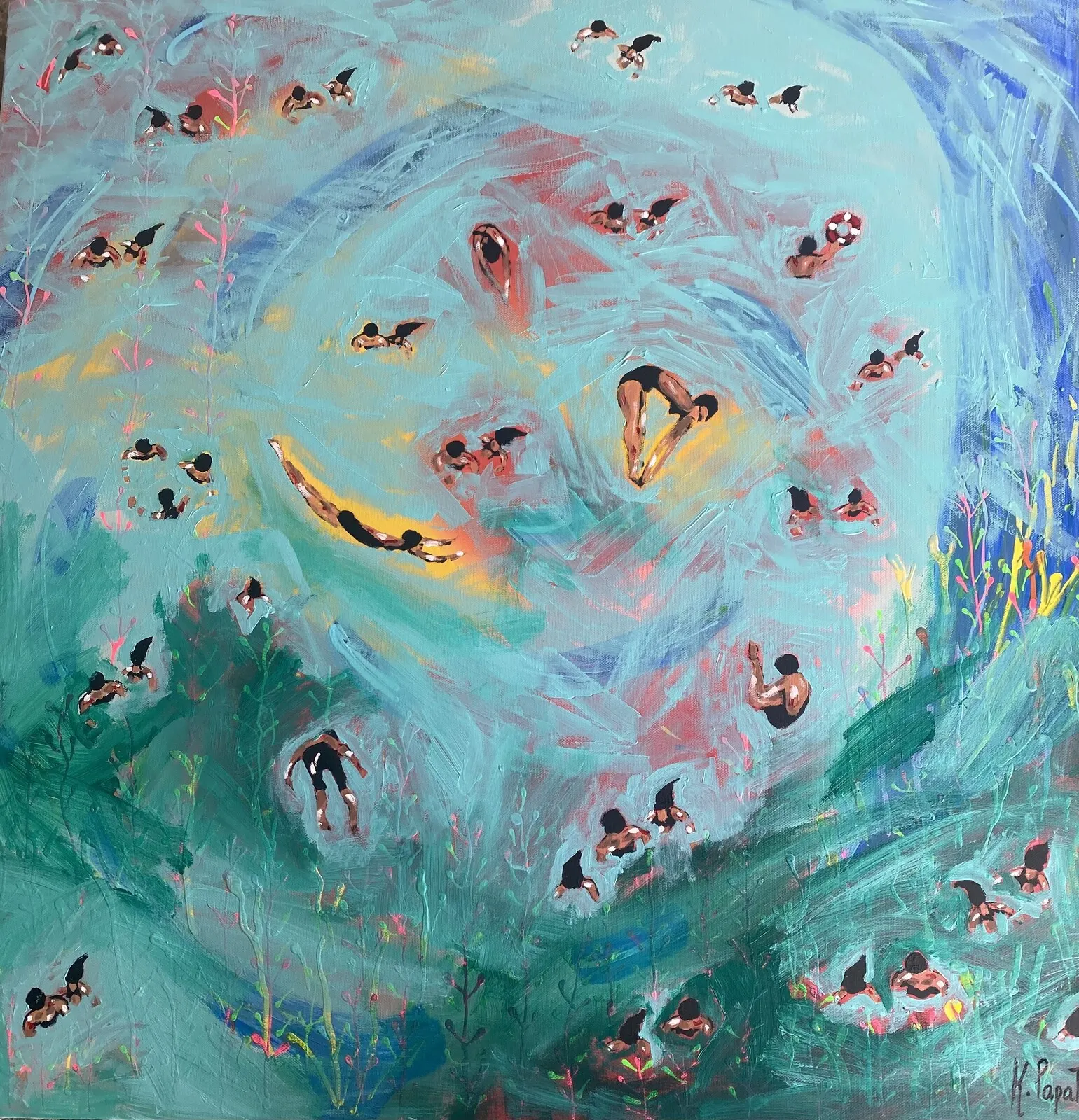 Akrylmålning Harmony with the Horizon av Katerina Papategou