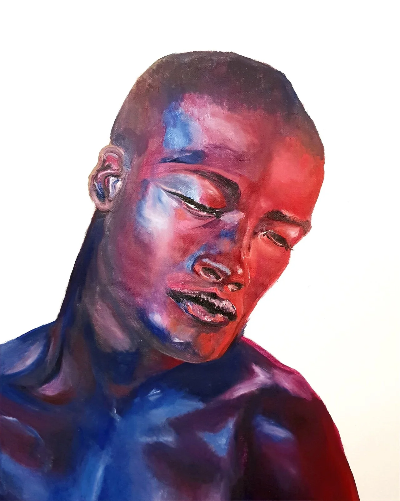 Oljemålning Can't look at you av Annamaria Johansson