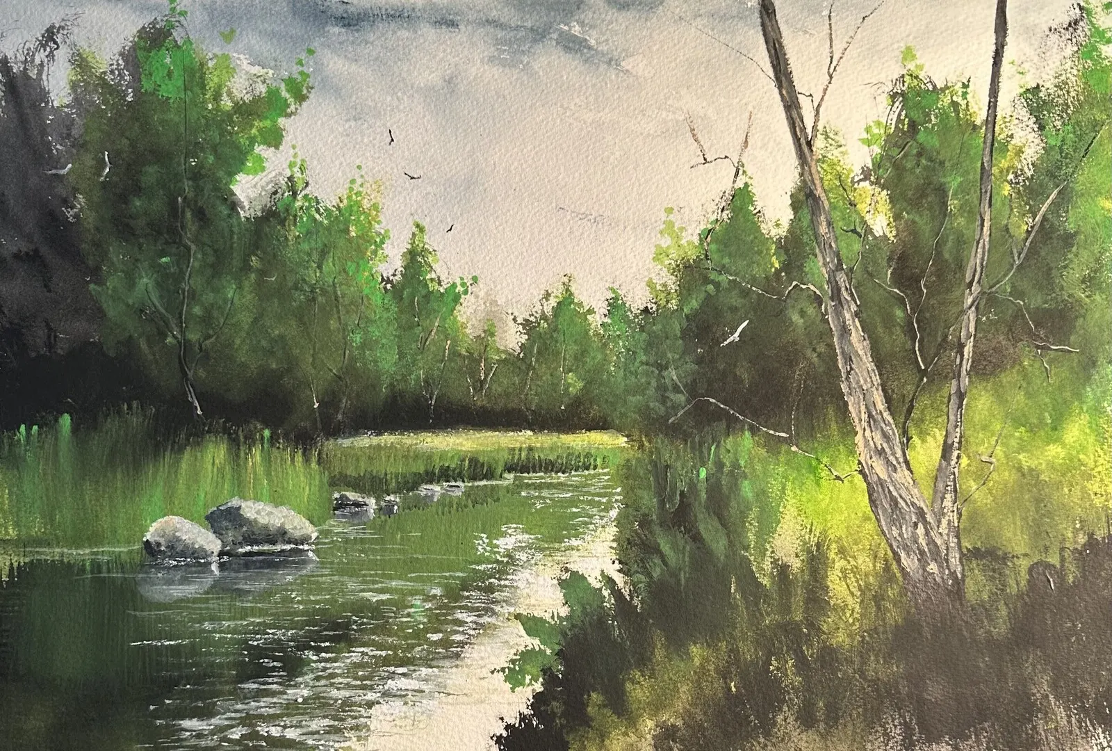 Akvarell Grön natur av Jonas Rahme