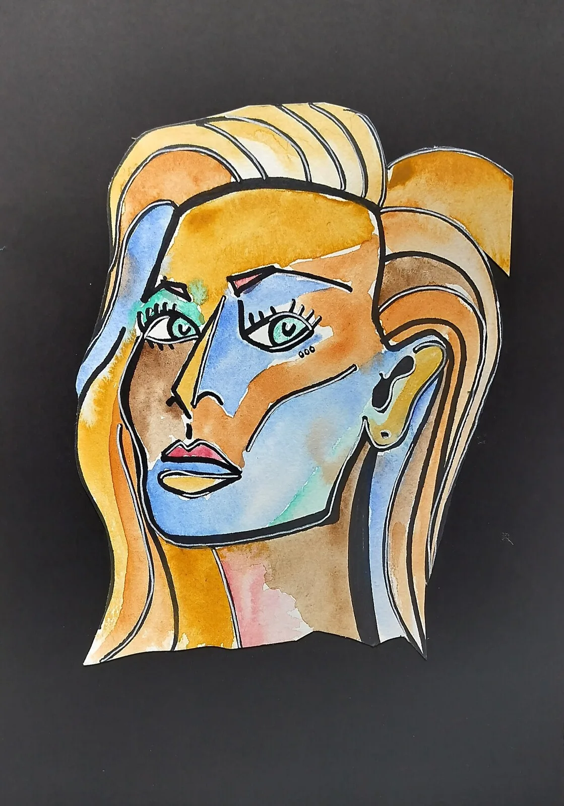 Akvarell Jade eyes av Alexandra Lidman