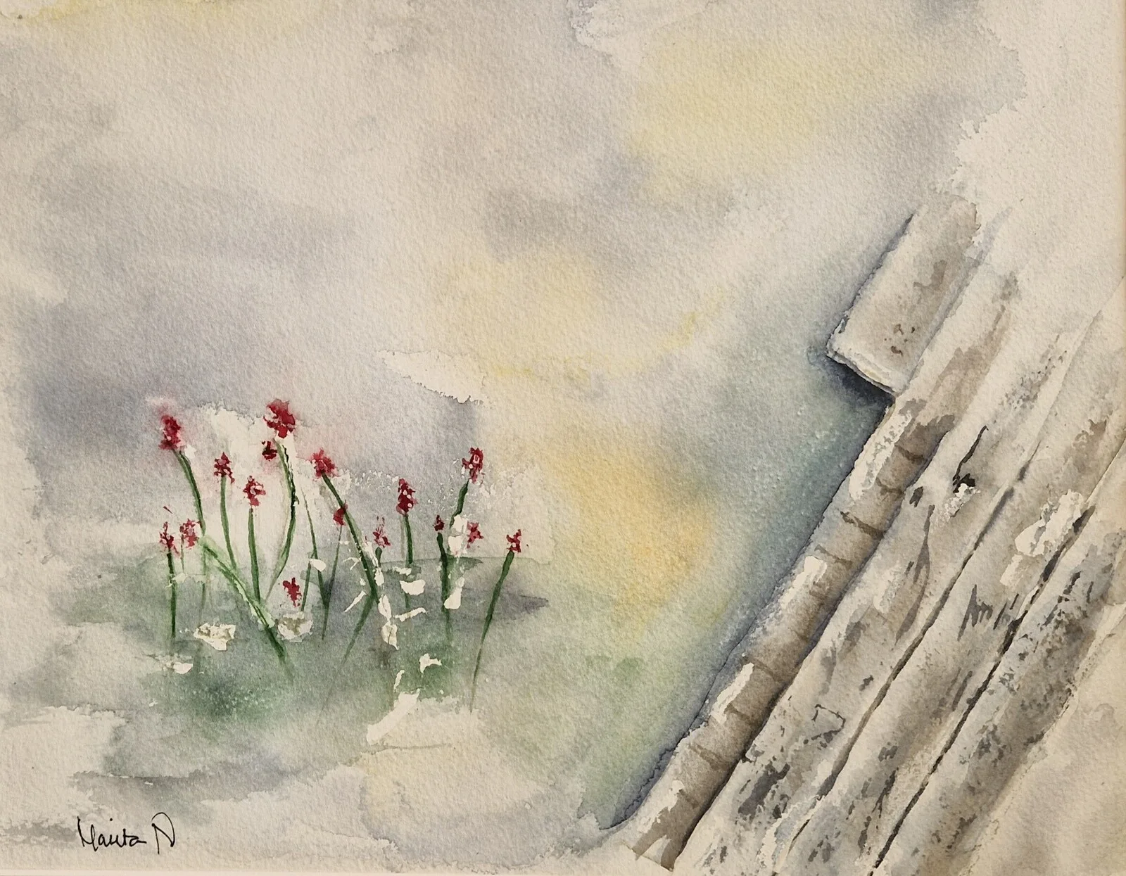 Akvarell Solblänk av Marita Nordlund