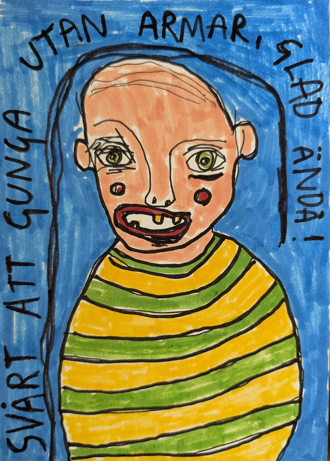 Svårt att gunga utan armar, glad ändå. av Mikael Jonsson