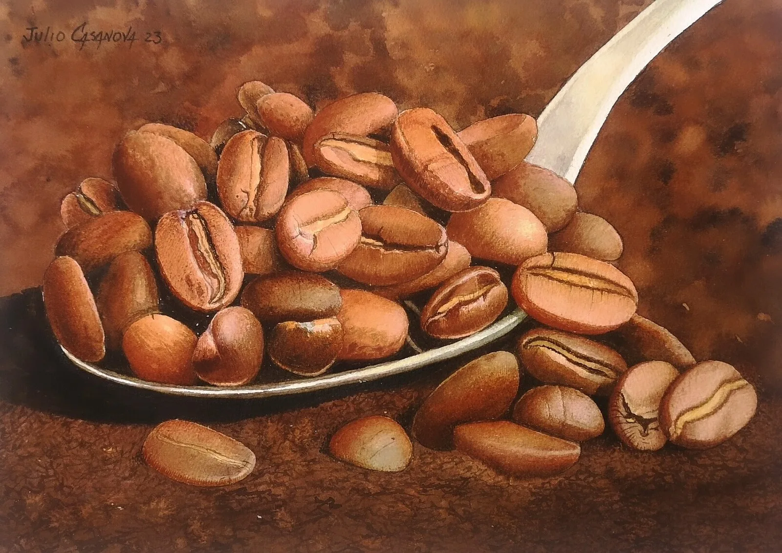 Akvarell Kaffe 2 av Julio Casanova