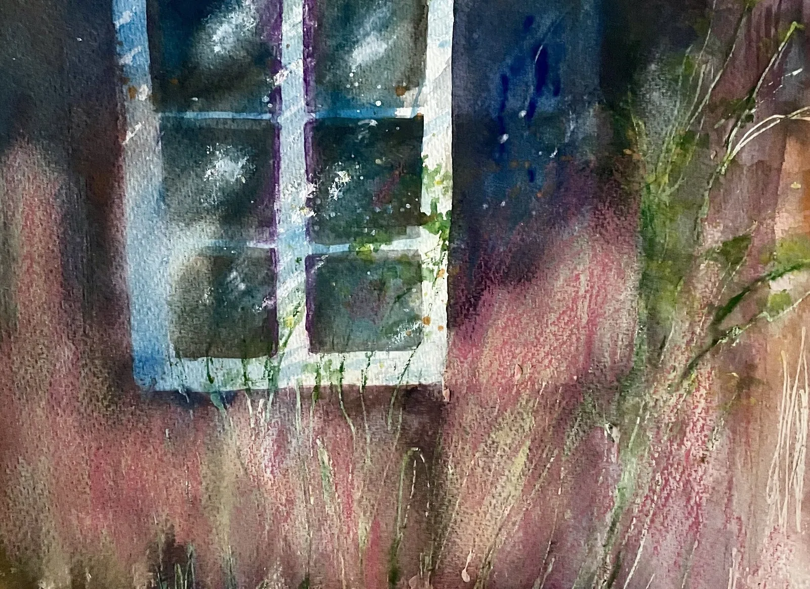 Akvarell Reflexer i fönstret av Gunilla Tuvin