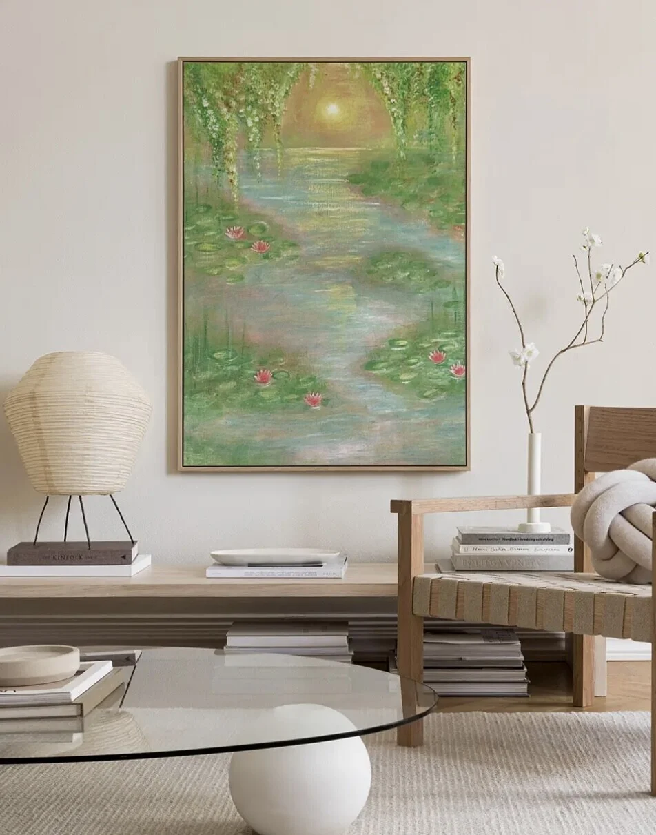 Akrylmålning Waterlillies av Frida Eckert