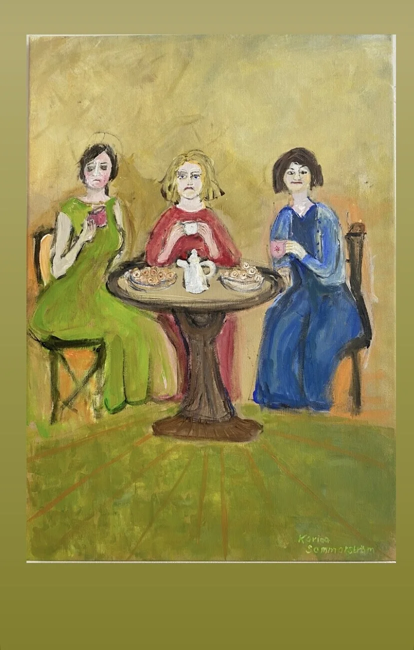 Akrylmålning Det kan blåsa många vindar av Karina Sommarström