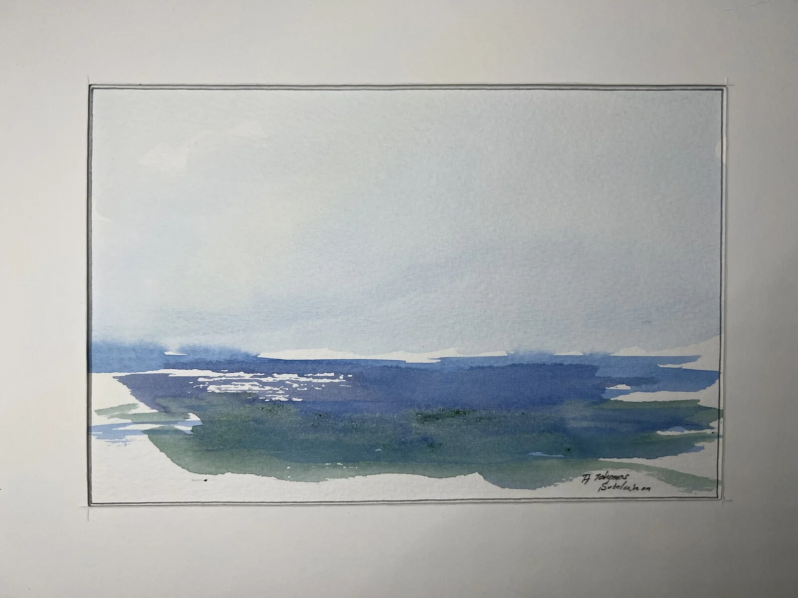 Akvarell Hav av Pentti Johannes Sutelainen