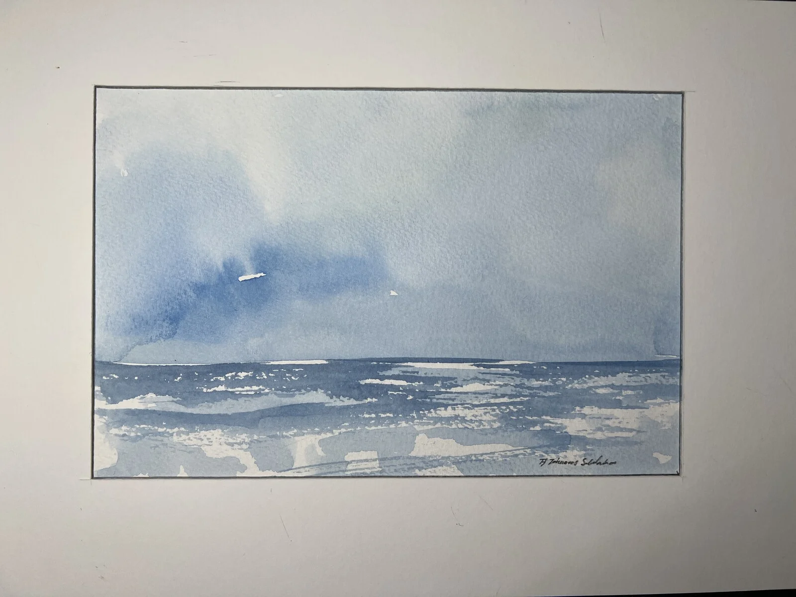 Akvarell Havet av Pentti Johannes Sutelainen