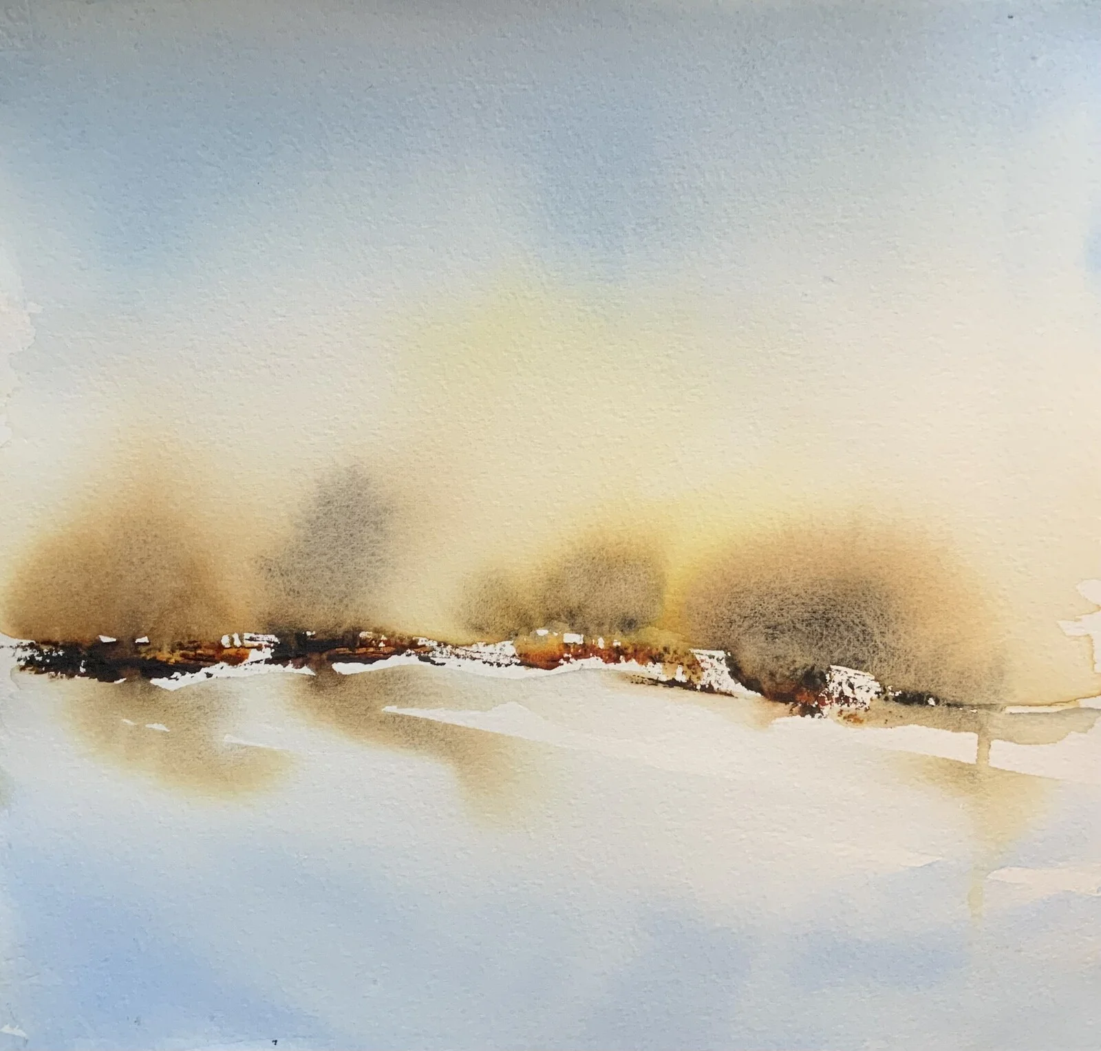 Akvarell Vårvinter av Lena Fransson