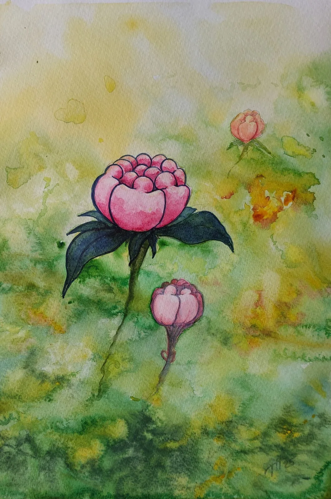 Akvarell Det knoppas av Thomas Hedén