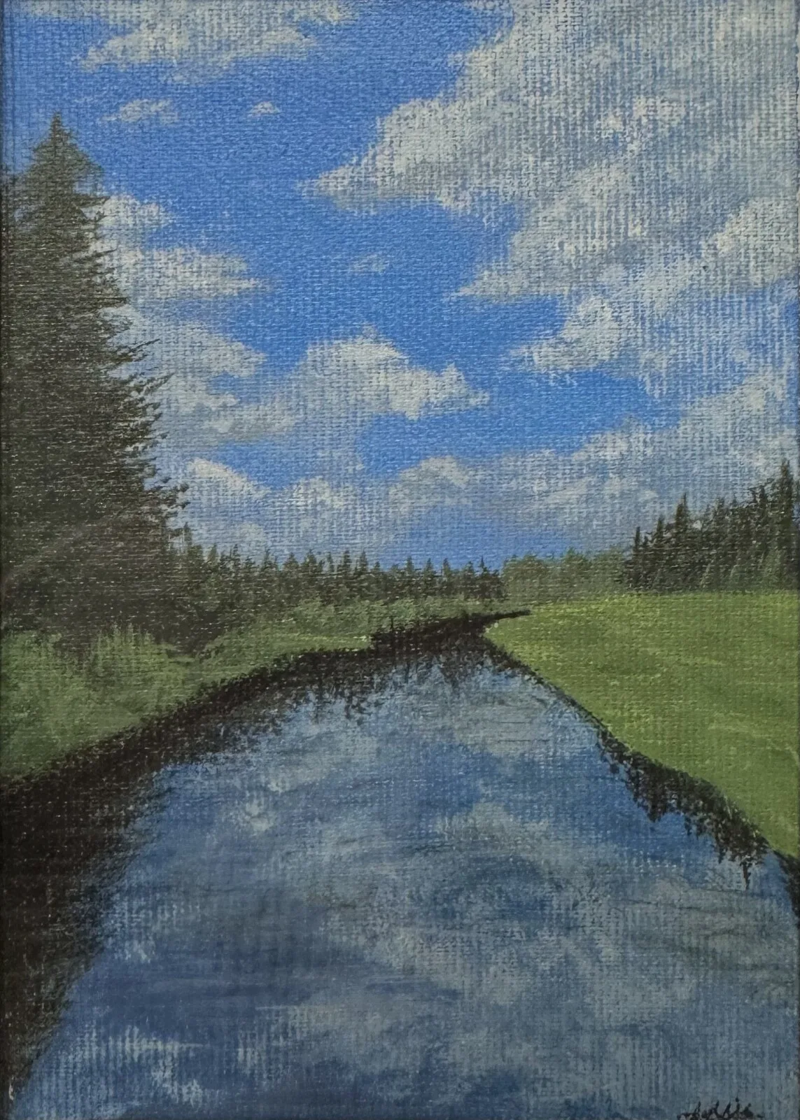 Akrylmålning En stilla spegel av Allis Norlin Backe