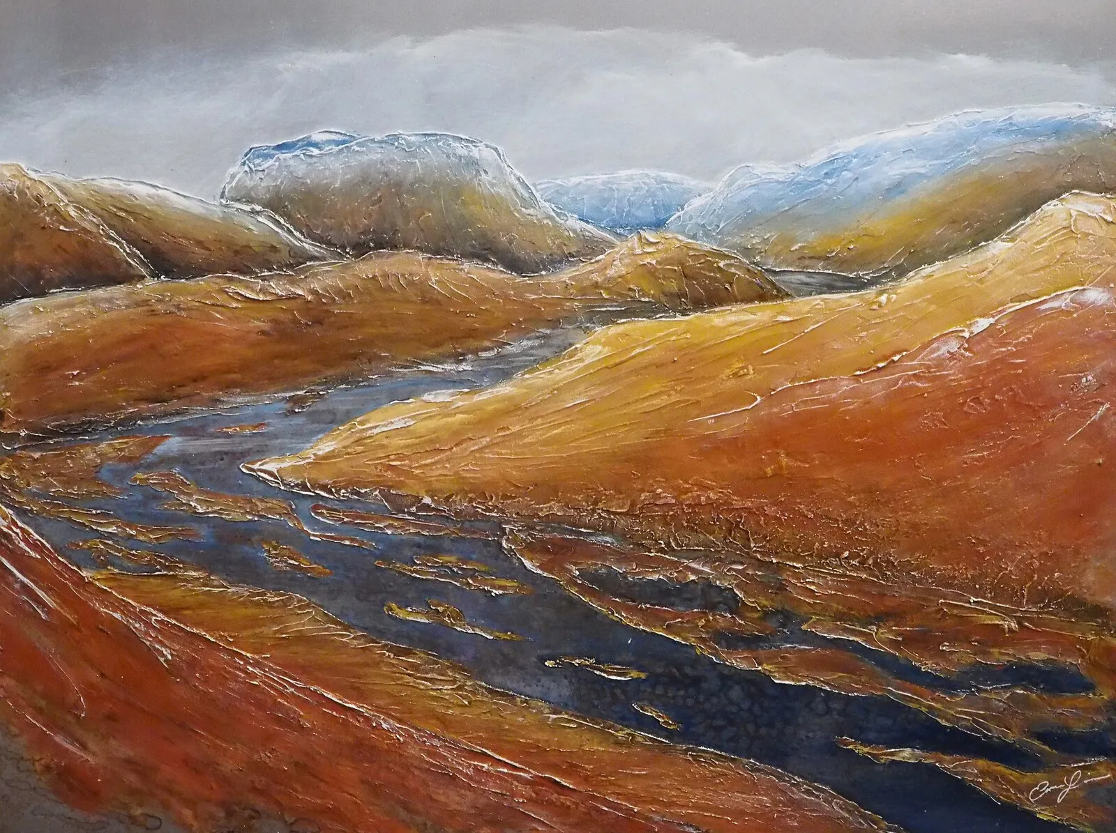 Akrylmålning Sarek, Rapadalen av Emma Lindgren