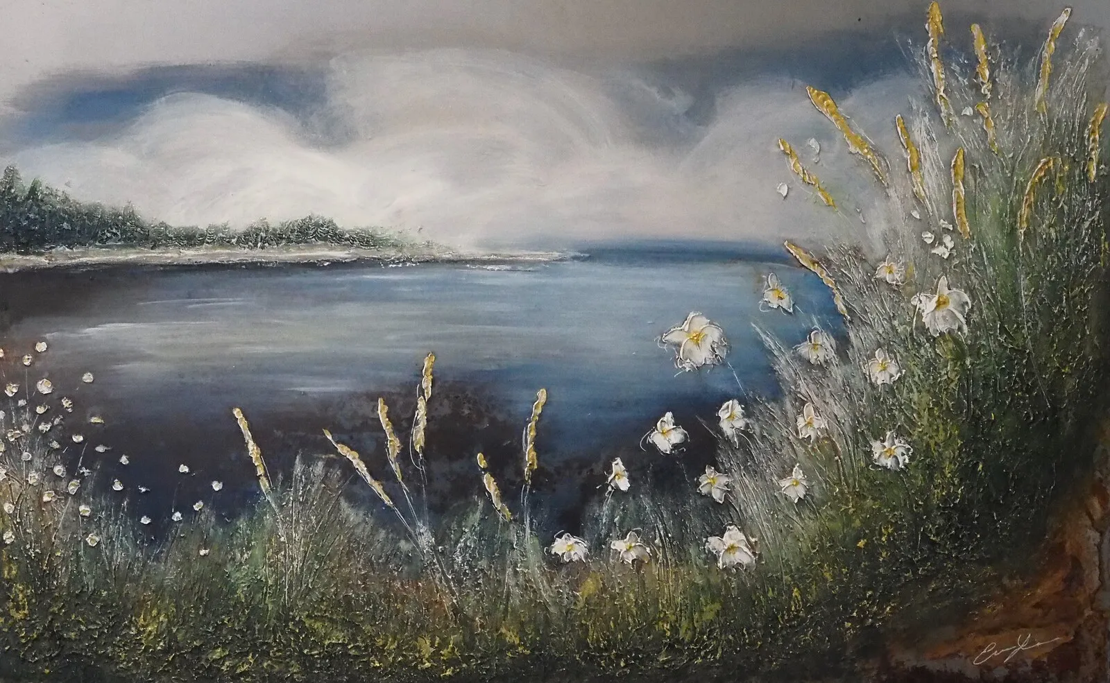 Akrylmålning Strandnära av Emma Lindgren