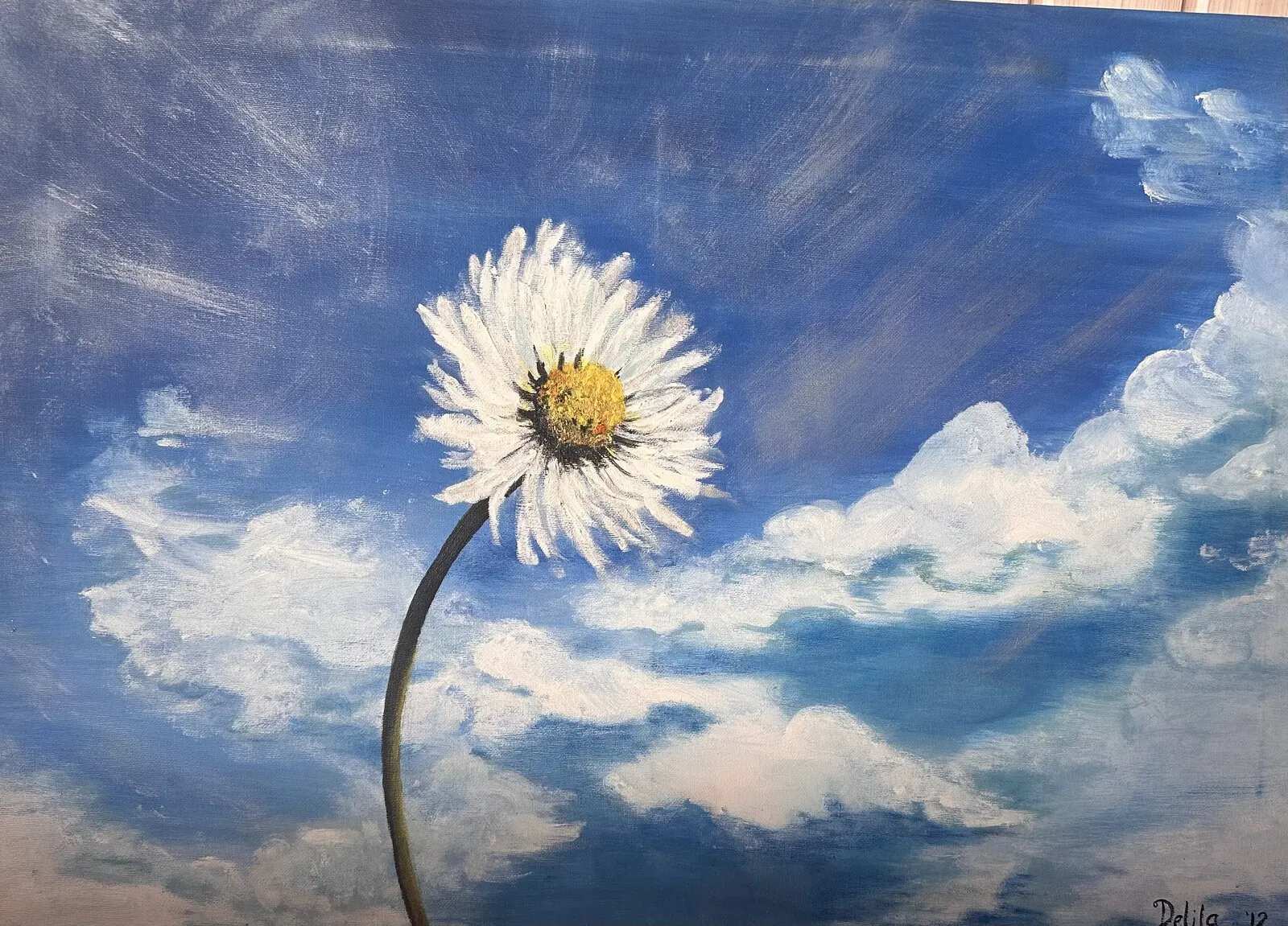 Akrylmålning Ensam av Delila Kujovic