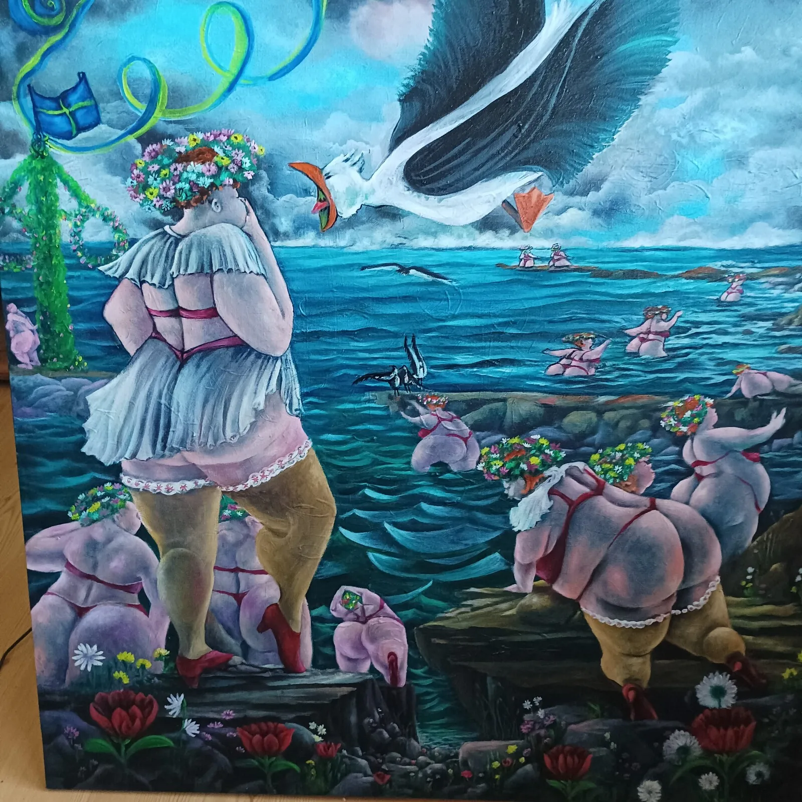 Oljemålning Midsommar av Maria Mlekov Forai