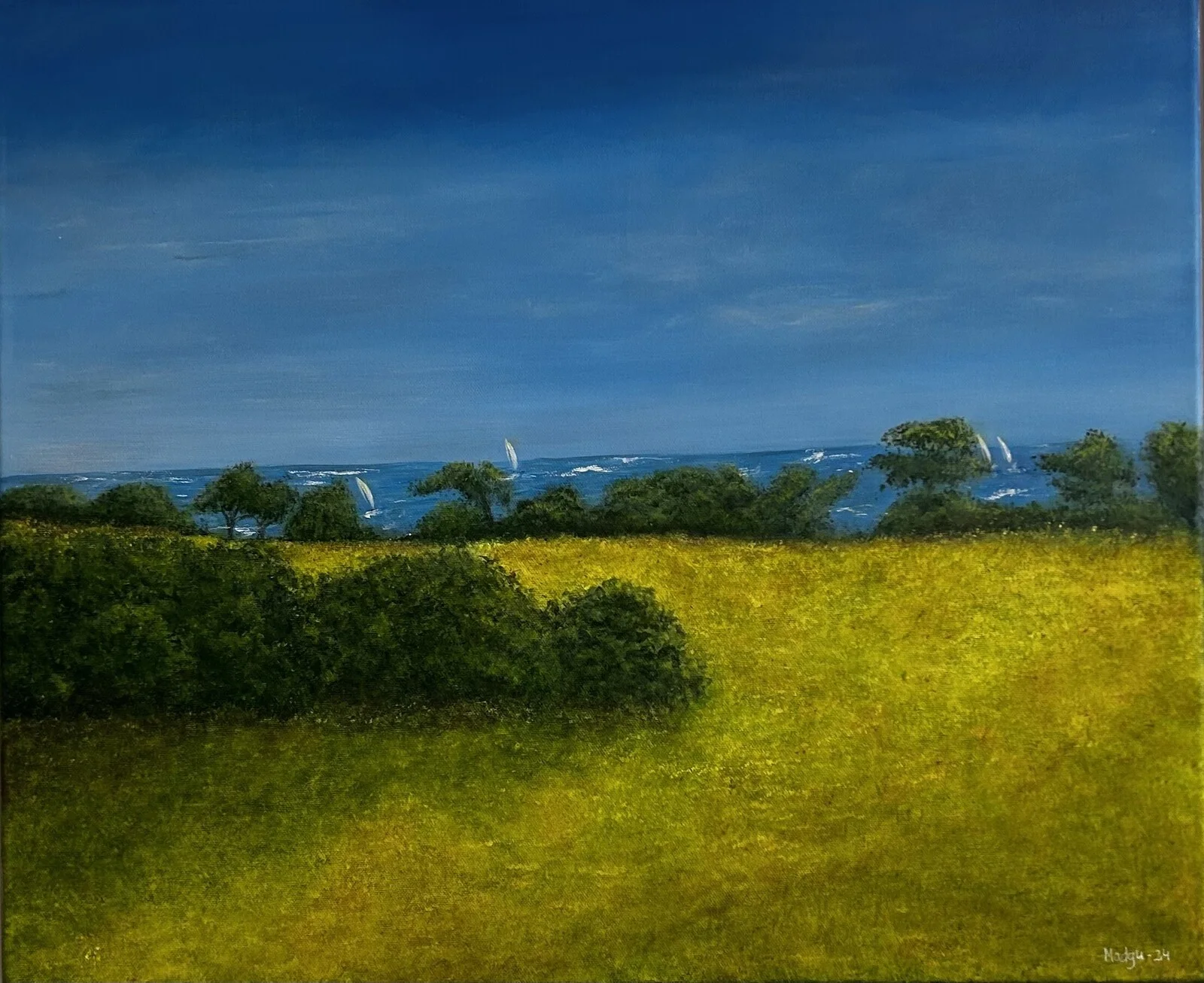 Akrylmålning Österlen II av Madeleine Gunnarsson