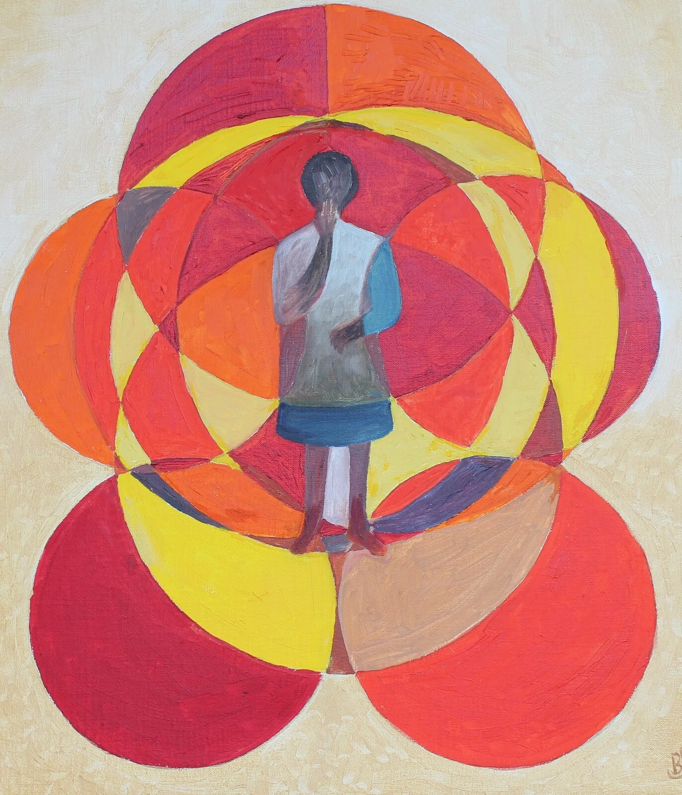 Oljemålning Omgiven av mina cirklar av Bibbi Smide