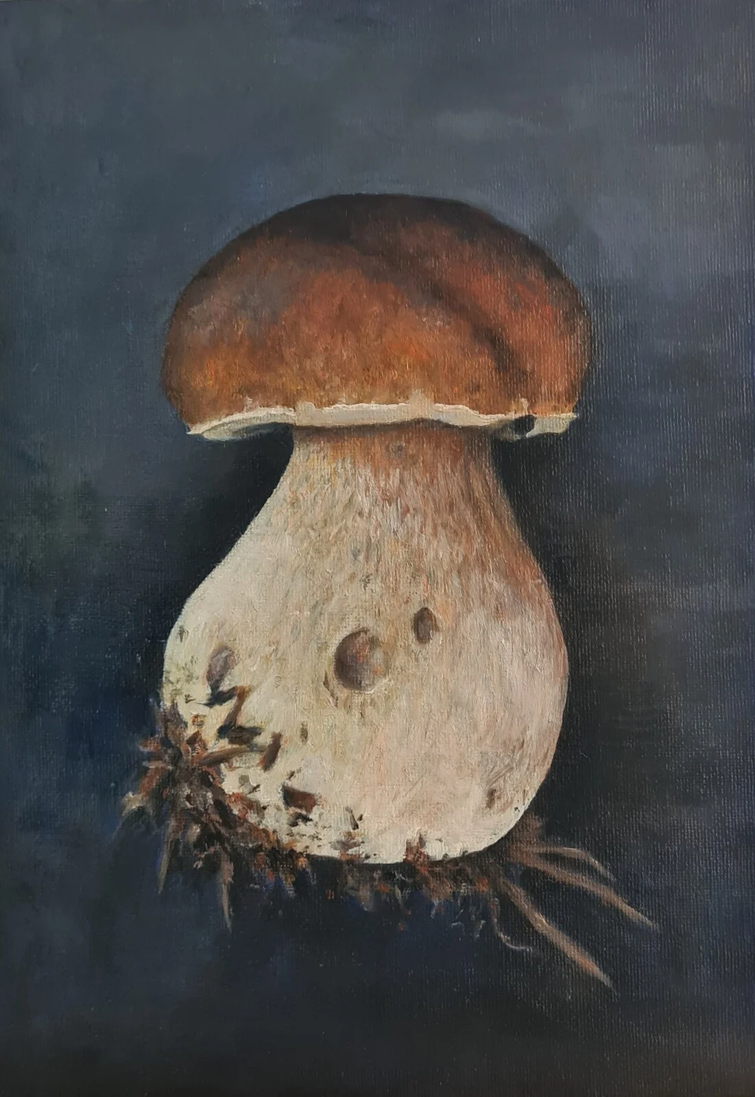 Oljemålning Karljohanssvamp av Linnea Petersson