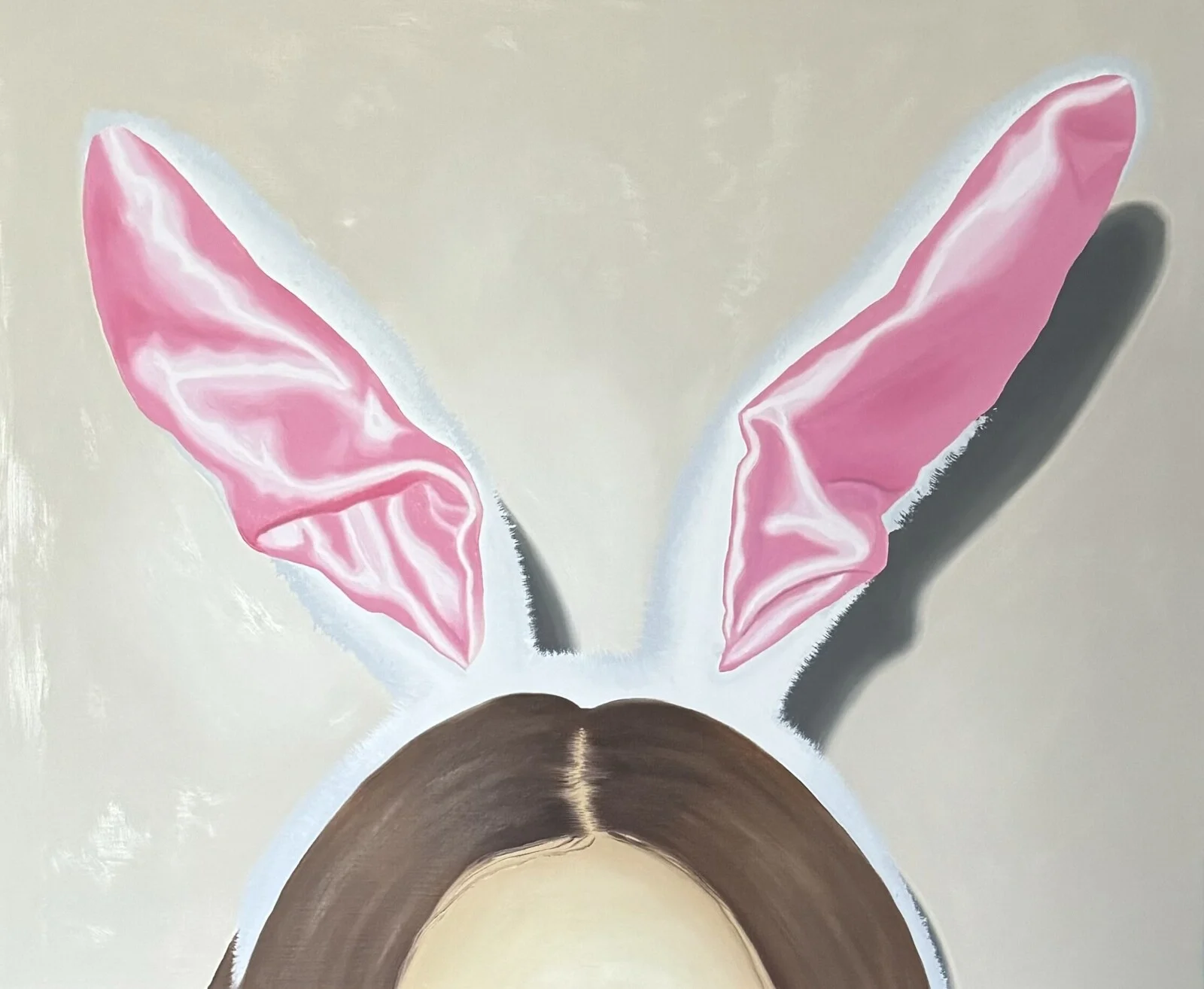 Oljemålning Den vita kaninen av Jenni Karlsson