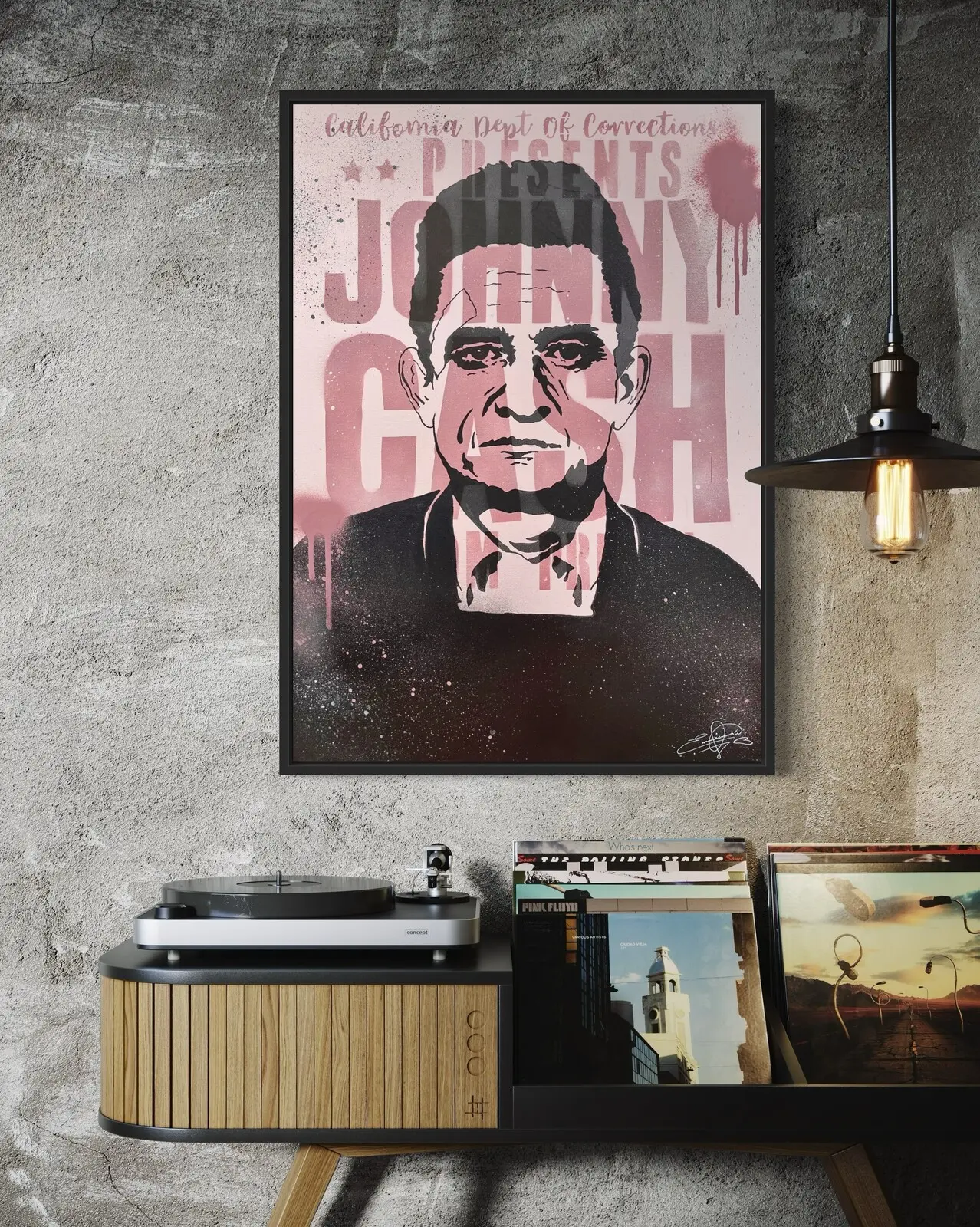 Akrylmålning Johnny Cash av Emmy (Emarianaw)