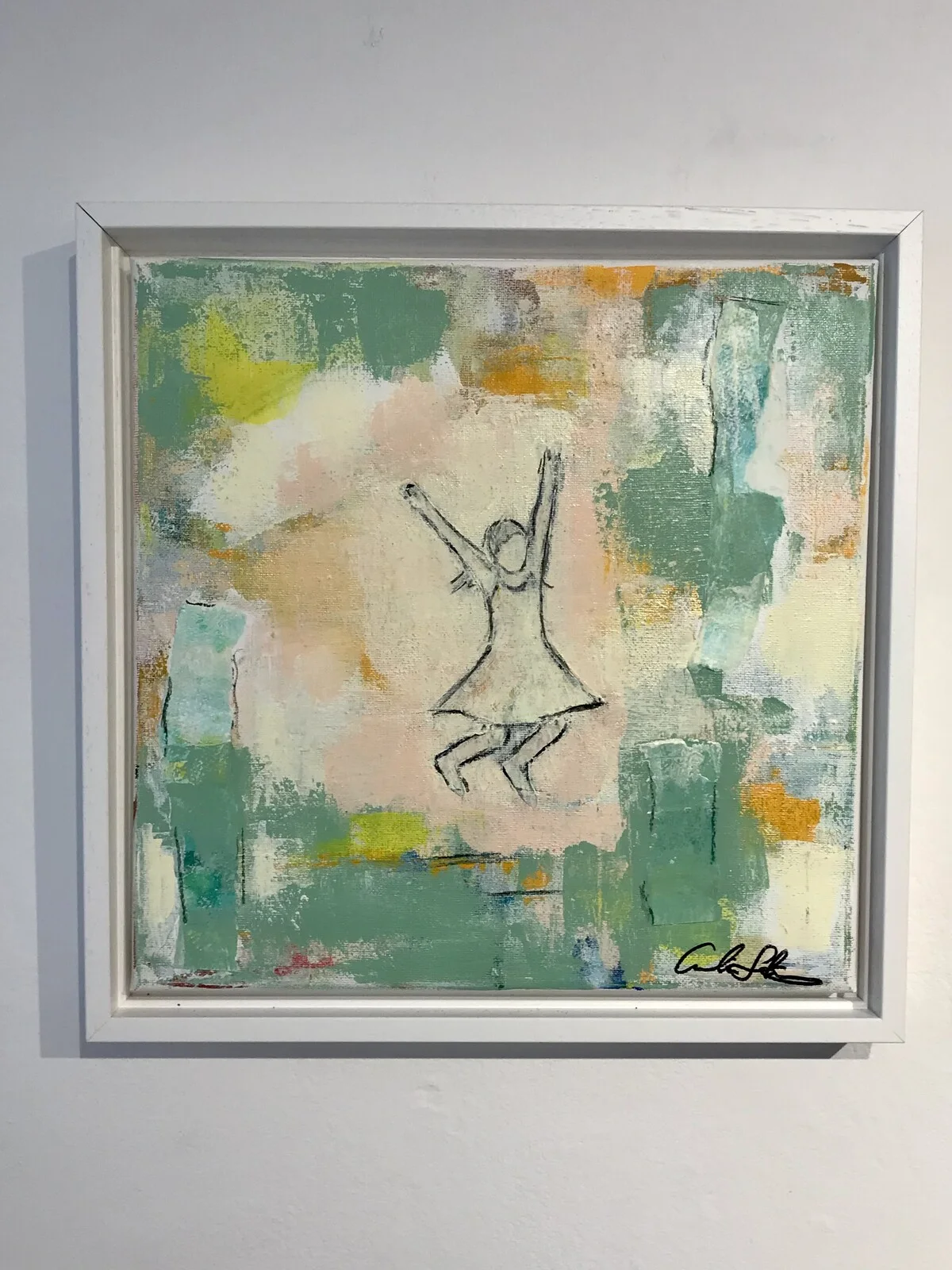 Akrylmålning Hopp! av Caroline Stenberg