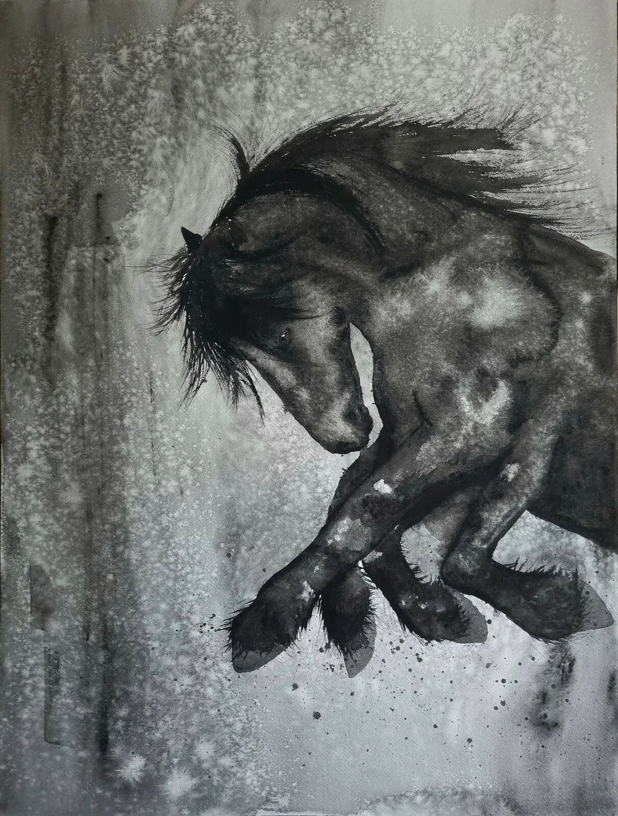 Akvarell Sleipner av Kiba Gustafsson