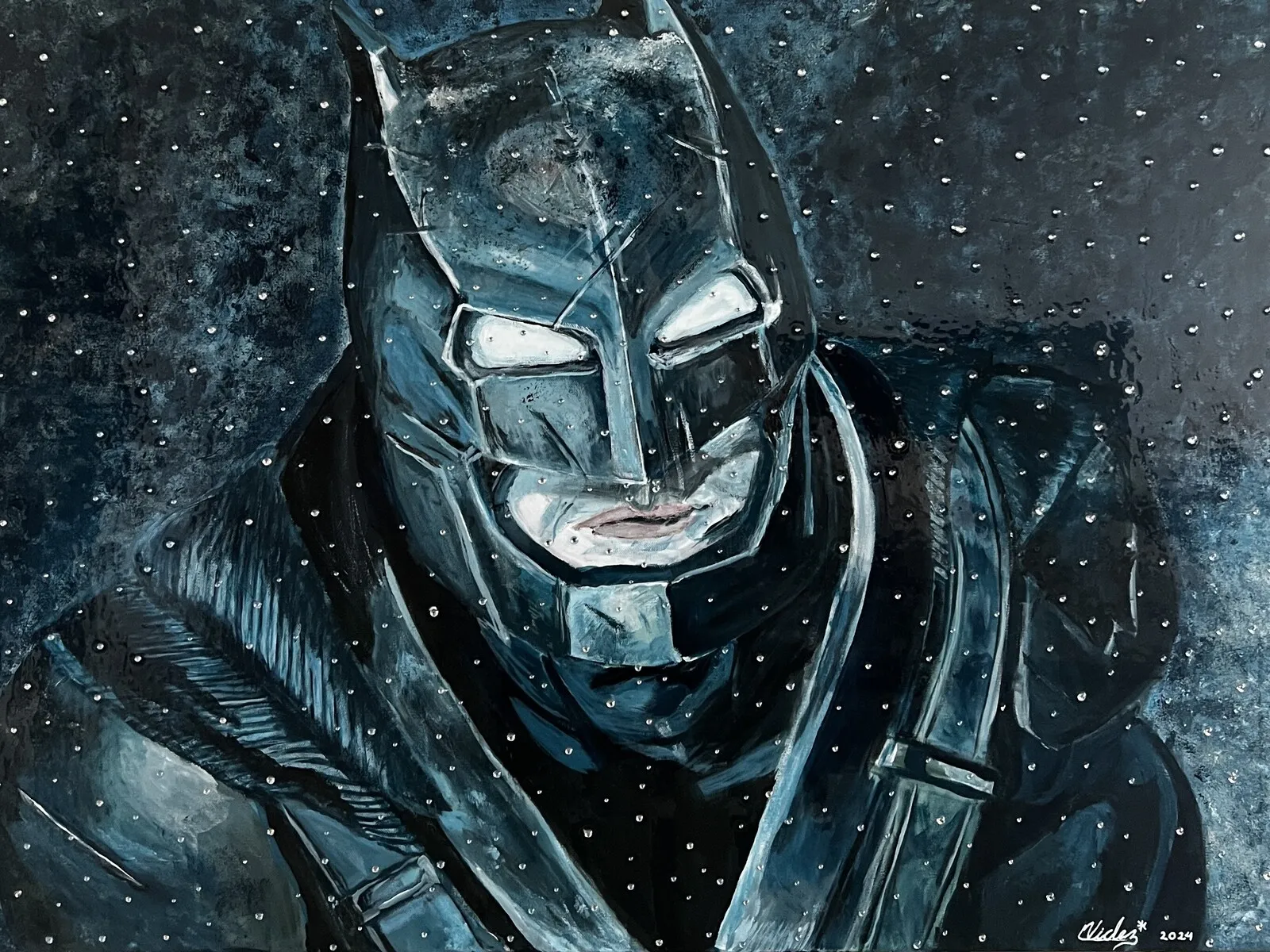 Akrylmålning Armored Batman av Victor Lemus