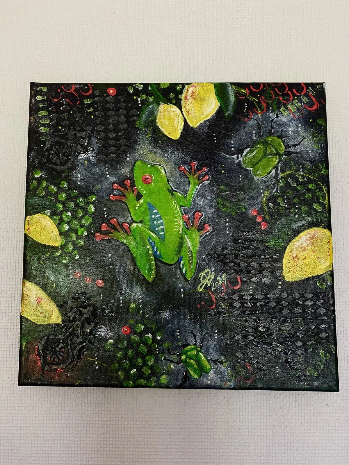 Akrylmålning Små sakers alkemi / The Alchemy of Small Things av Anna Gilányi