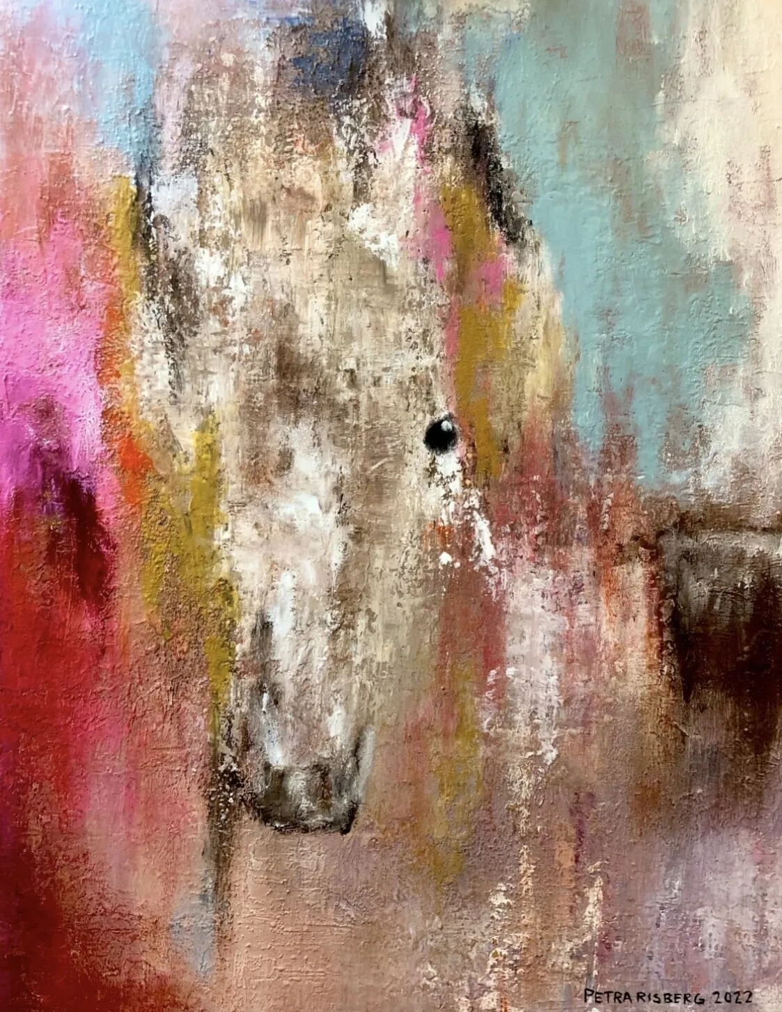 Akrylmålning Hästen av Petra Risberg