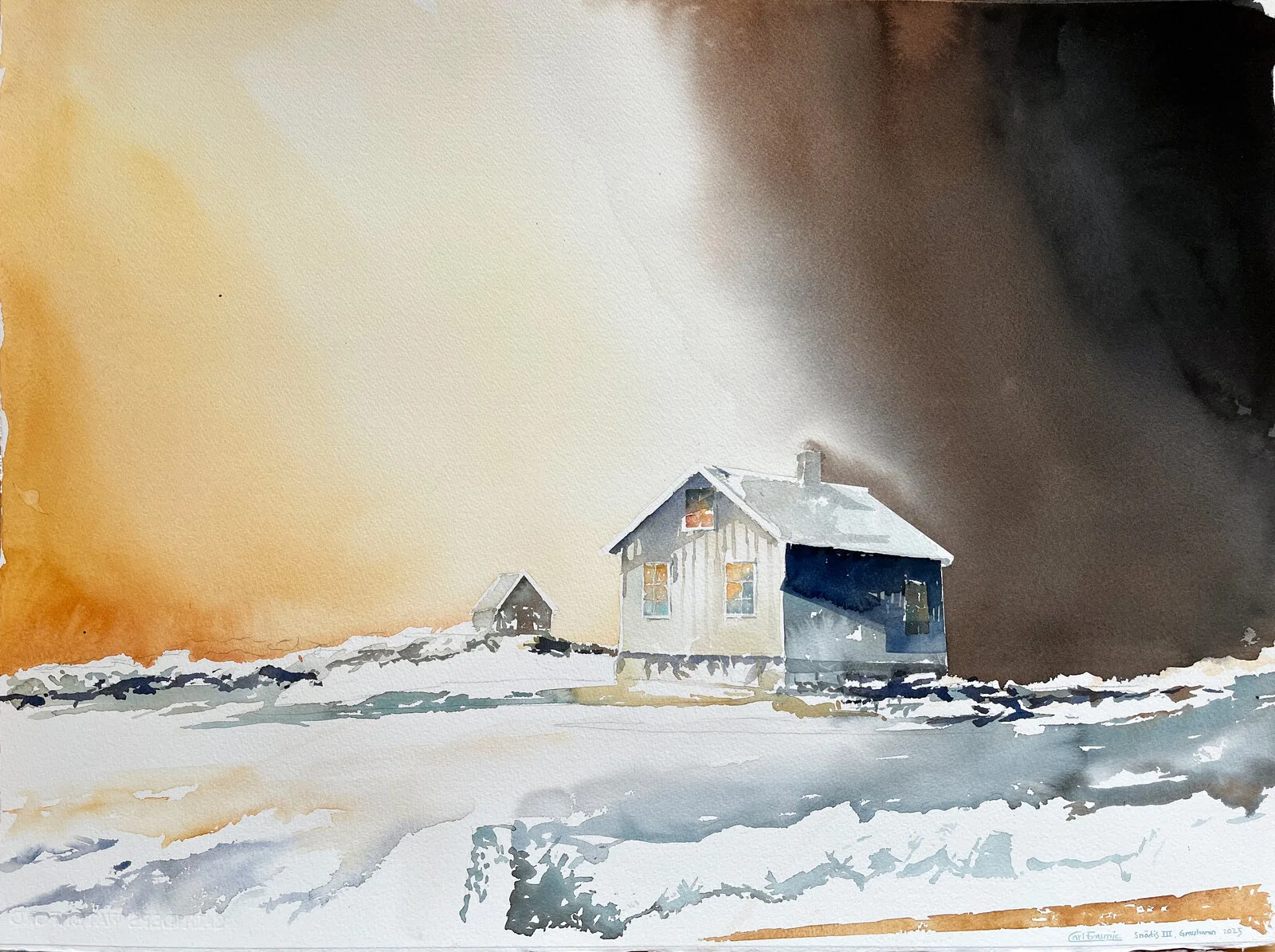 Akvarell Snödis III av Carl Erasmie