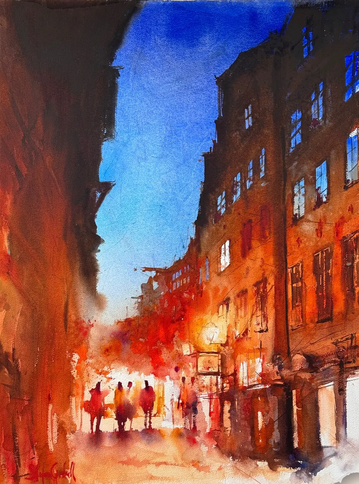 Akvarell Gamla Stan av Stefan Gadnell
