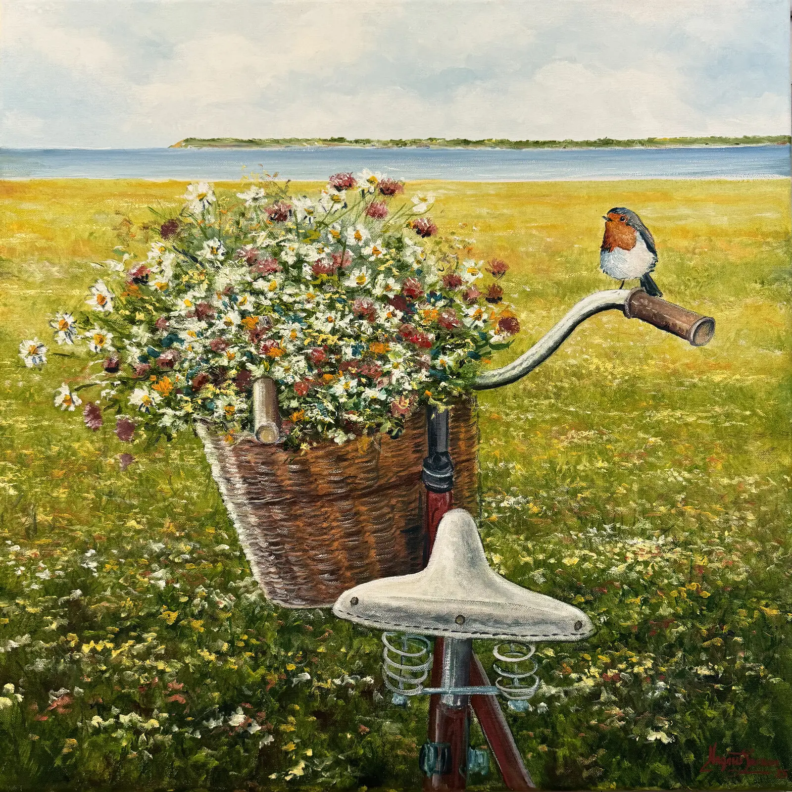 Oljemålning Sommarblommor av Magnus Larsson