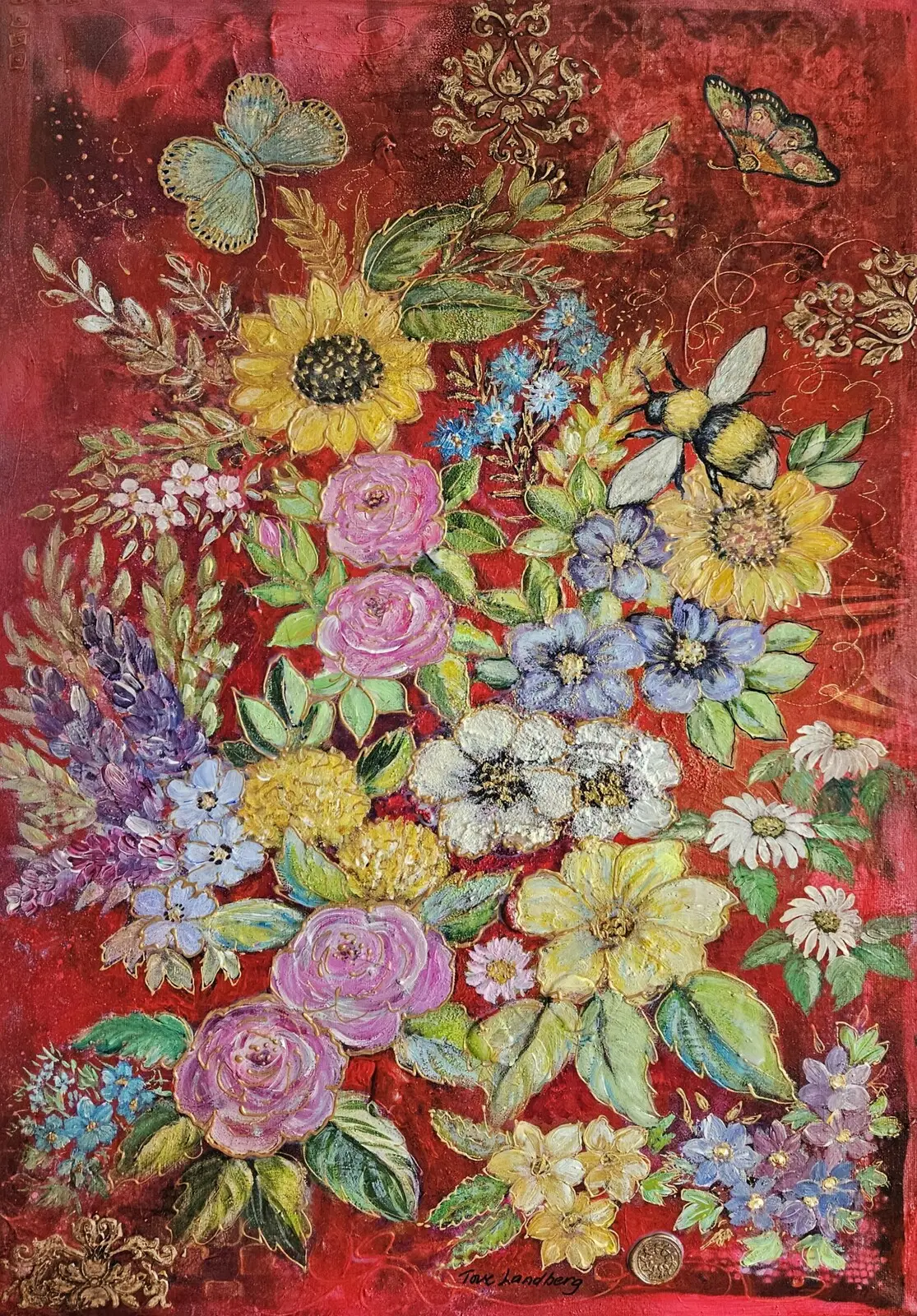 Akrylmålning Buy myself flowers av Tove Landberg