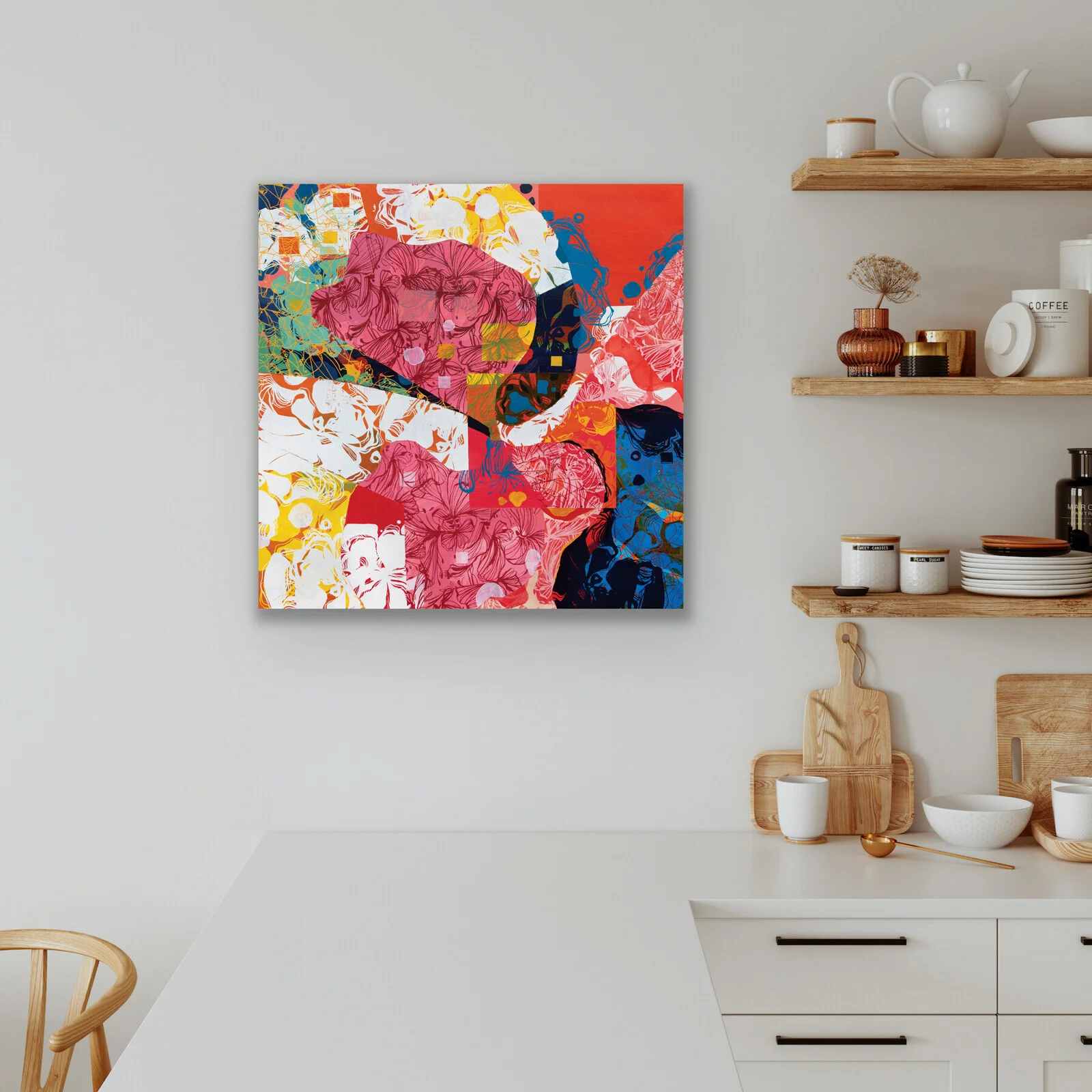 Akrylmålning Pink Lilies av Kristina Plasgård