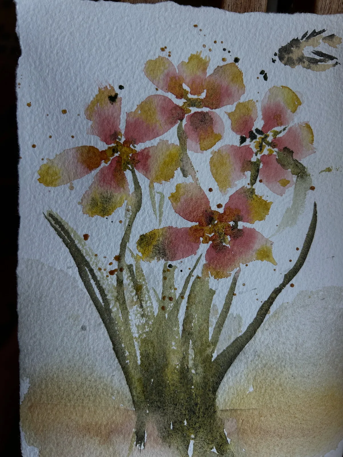 Akvarell Sommarblomma av Charlotta Floberg