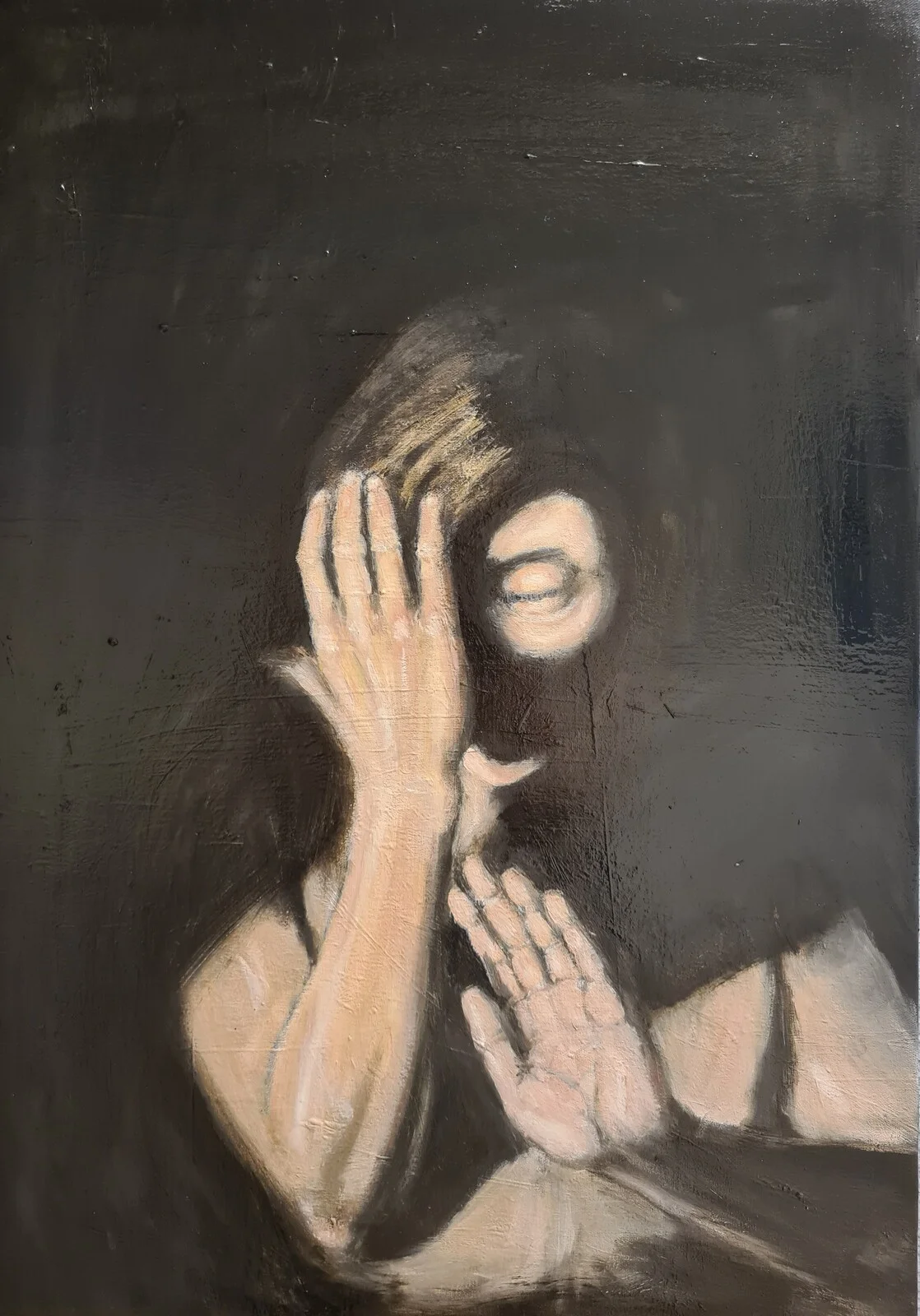 Oljemålning The bright light of the world av Irem Babovic