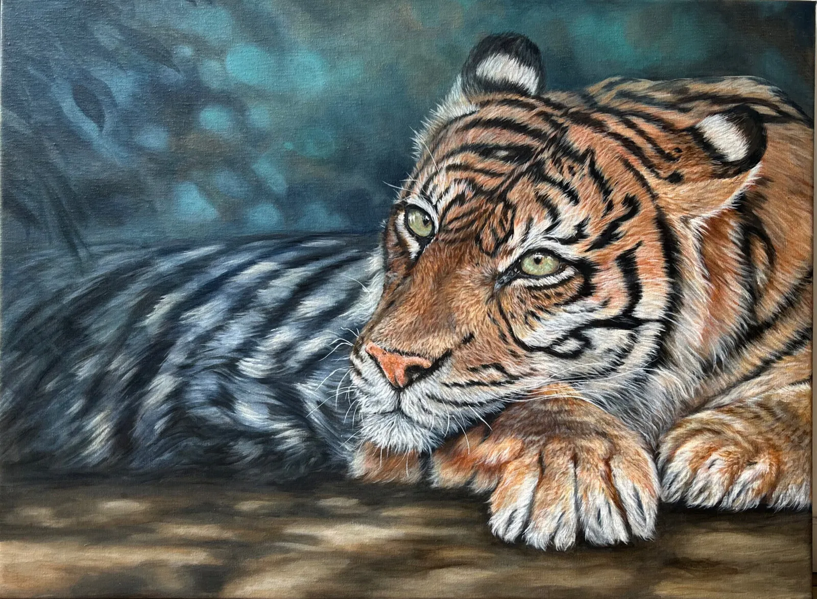 Akrylmålning Where darkness ends av Erika Lindgren