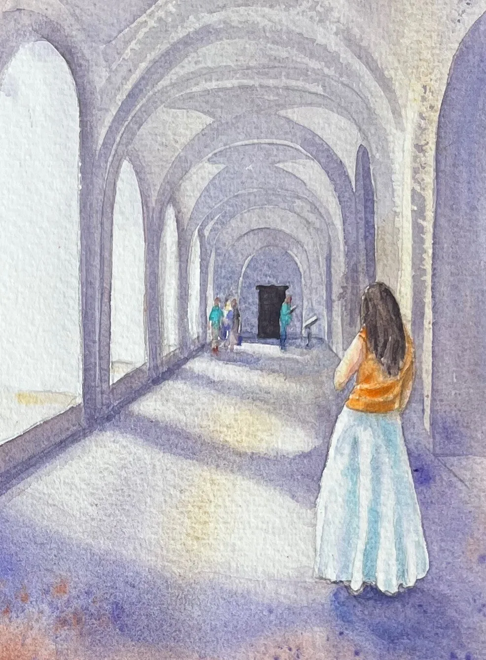 Akvarell Utflykt - privat ägo av Anna Wolf