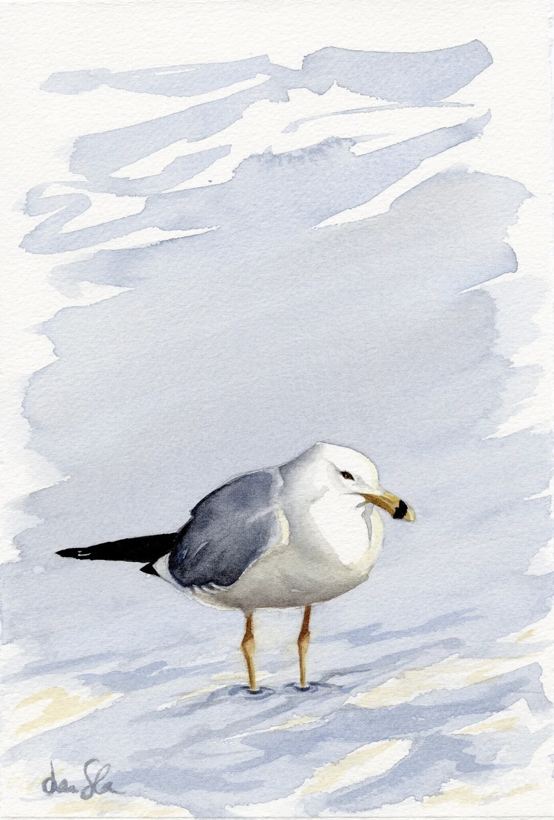 Akvarell Ingen tid att passa av Louise Stigell