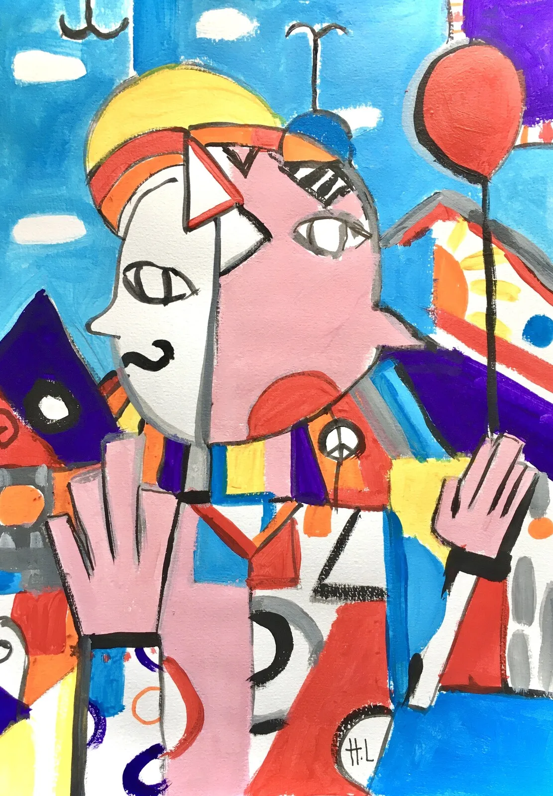 Akrylmålning Mrs. Robinson (Simon and Garfunkel) av Hugo Ljungkvist