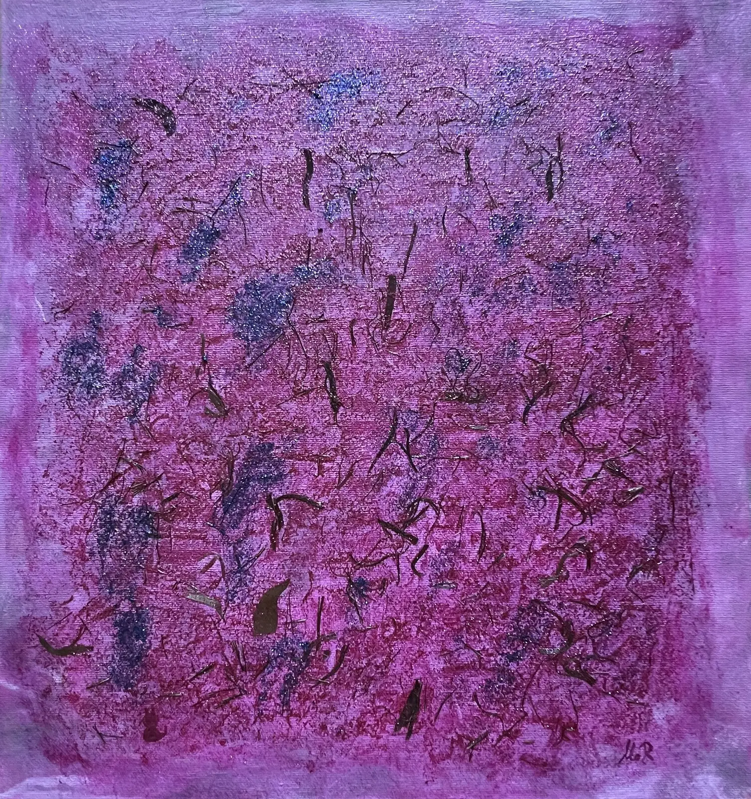 Akrylmålning Fjäderlätt av Monica Rausén