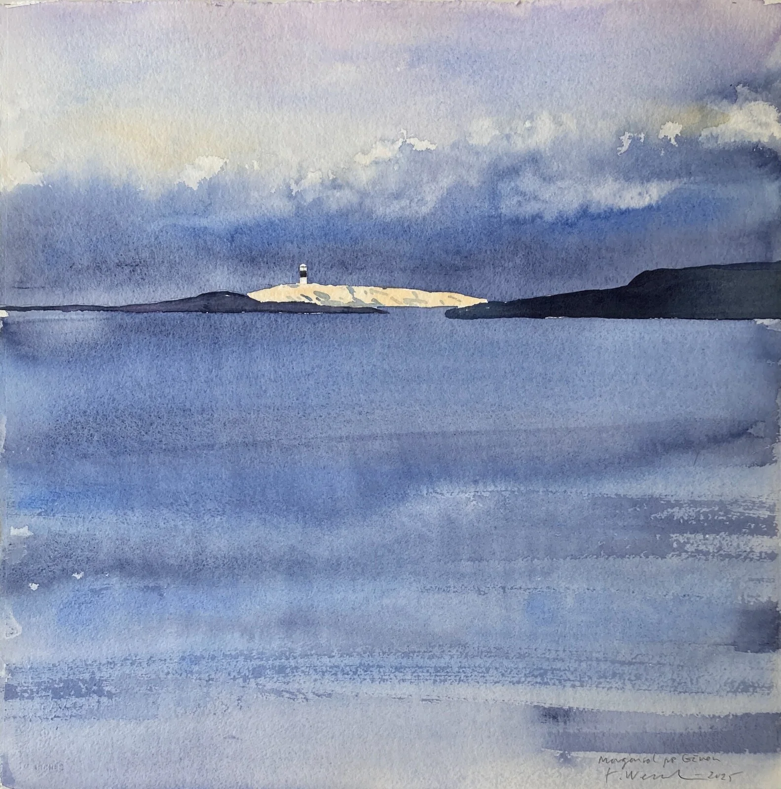 Akvarell Morgonsol på Gäven av Tord Wennerblom