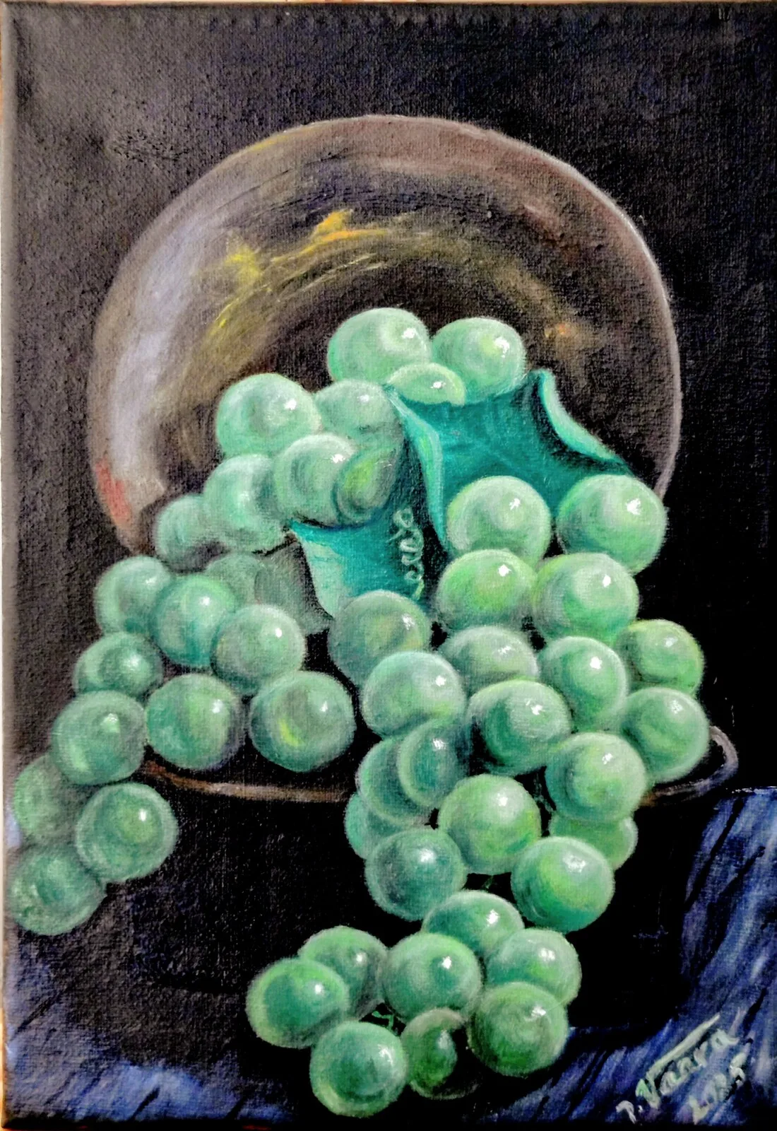 Oljemålning Juicy grapes av Nelly Vaara